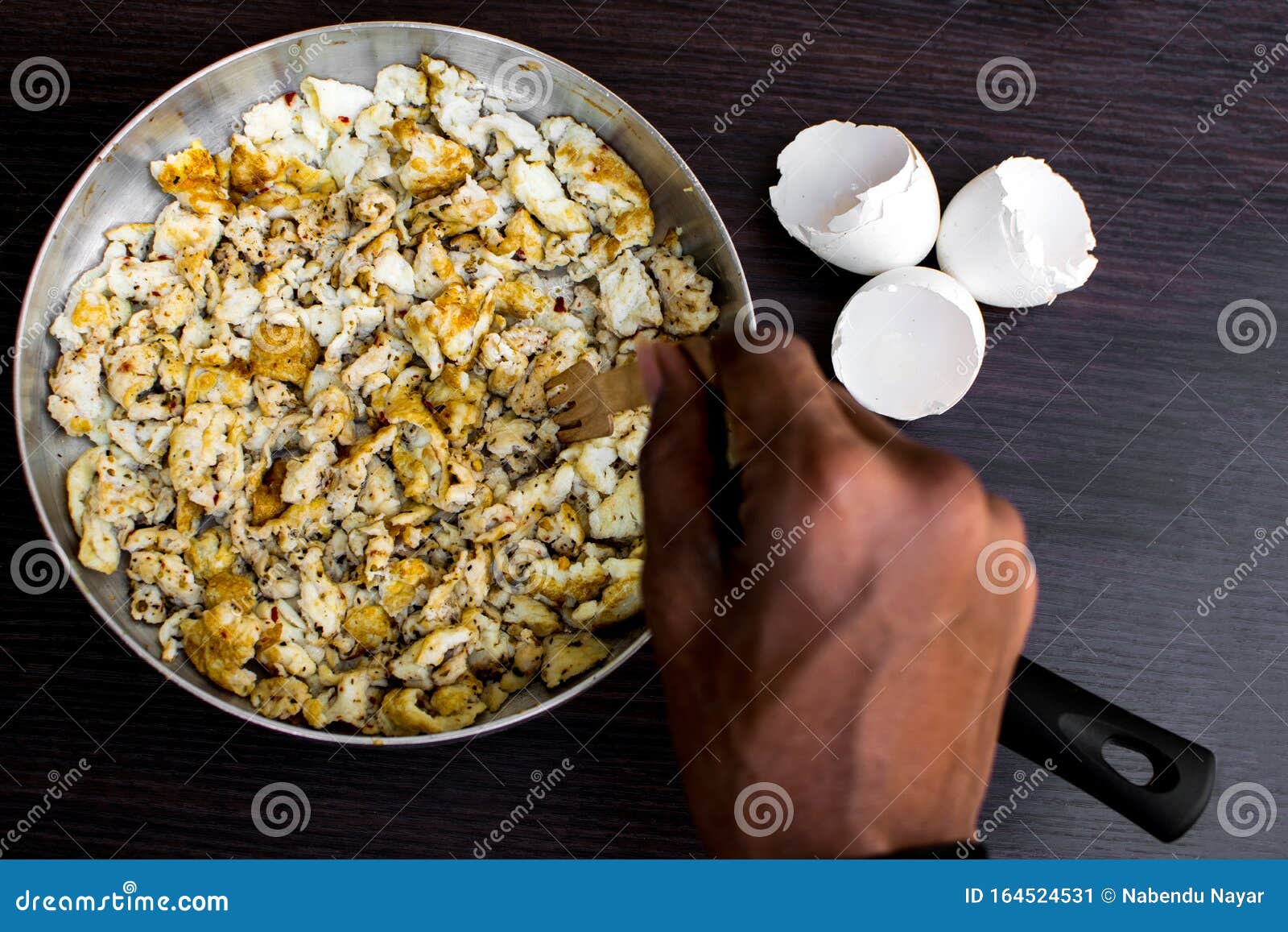 Scrambled Eggs In A Pan Focus At Center Of Pan Stock Image Image Of Calories Dinner