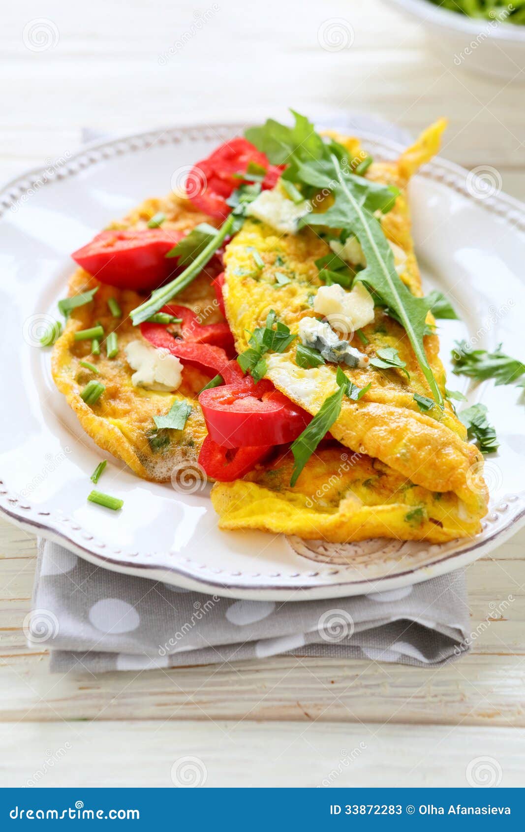 Scrambled Eggs with Paprika and Blue Cheese Stock Image Image of