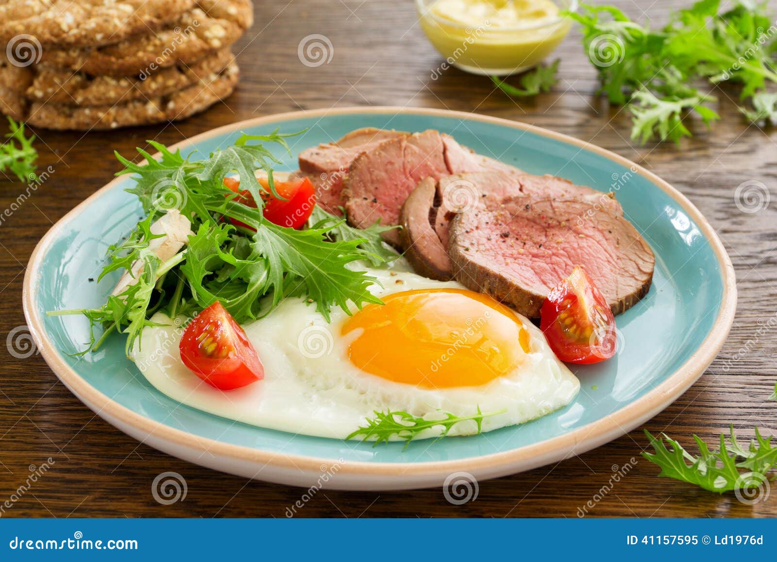 Scrambled Eggs with Roast Beef Stock Image Image of beef, fresh 41157595