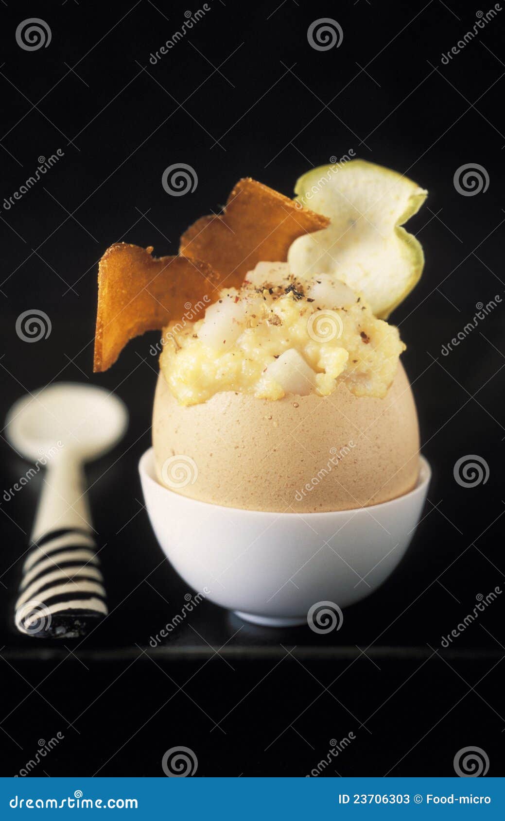 Scrambled Eggs with Scallops Stock Image Image of starter, scrambled