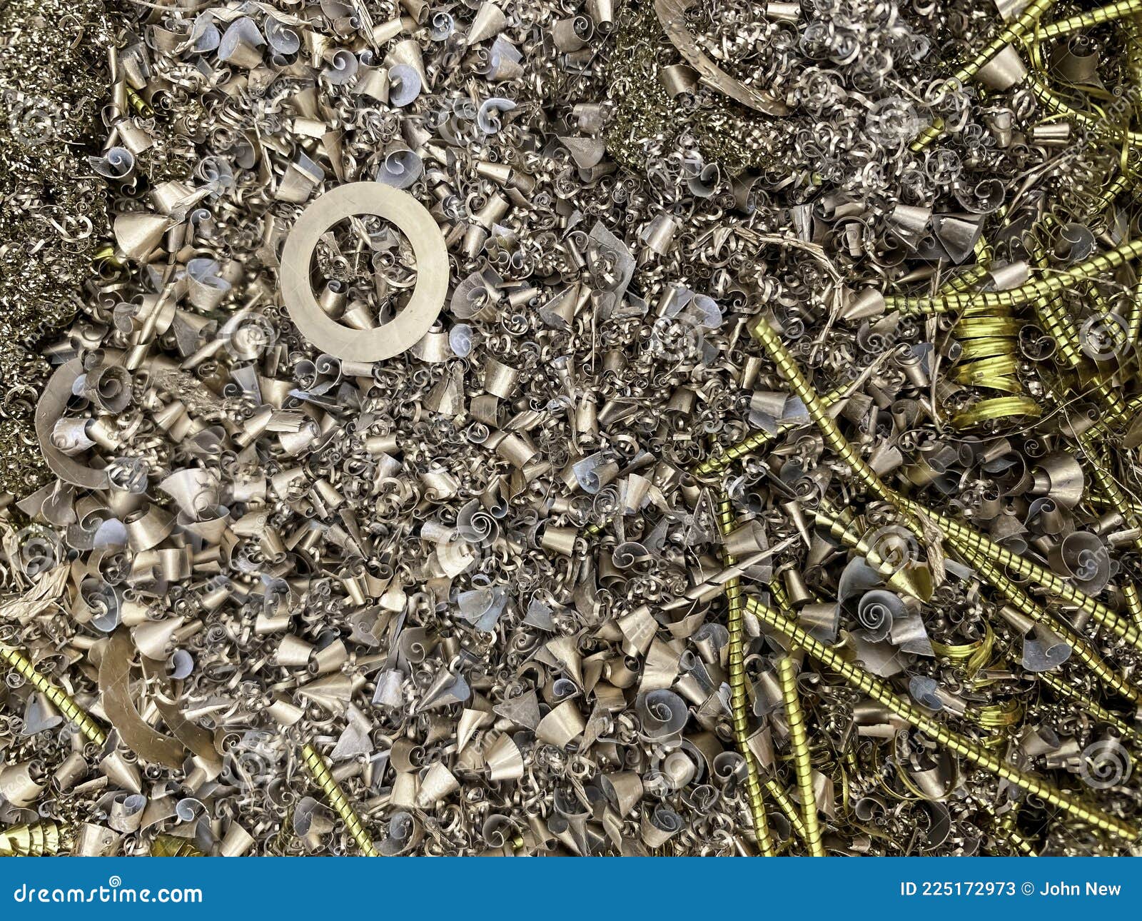 Scrap Bronze Turnings Mixed with Brass Turnings. Stock Image Image of