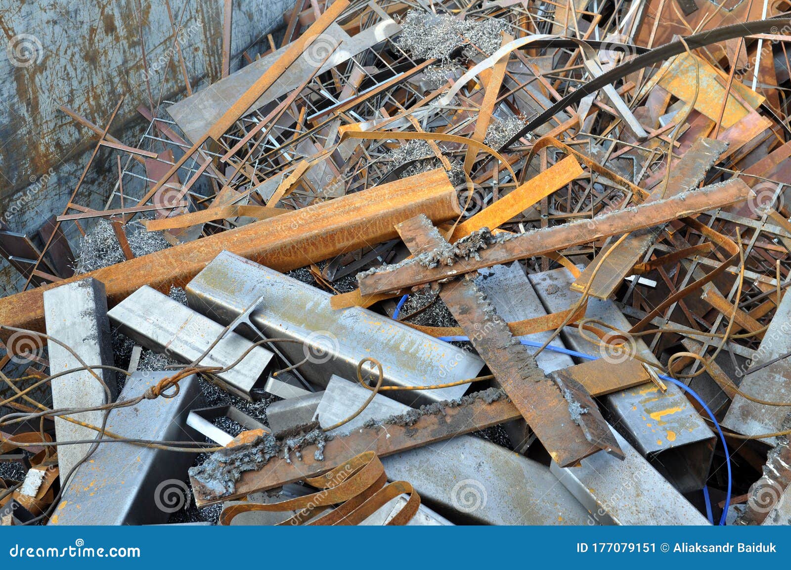 Scrap Metal Collection at a Metal Processing Plant. Secondary Material