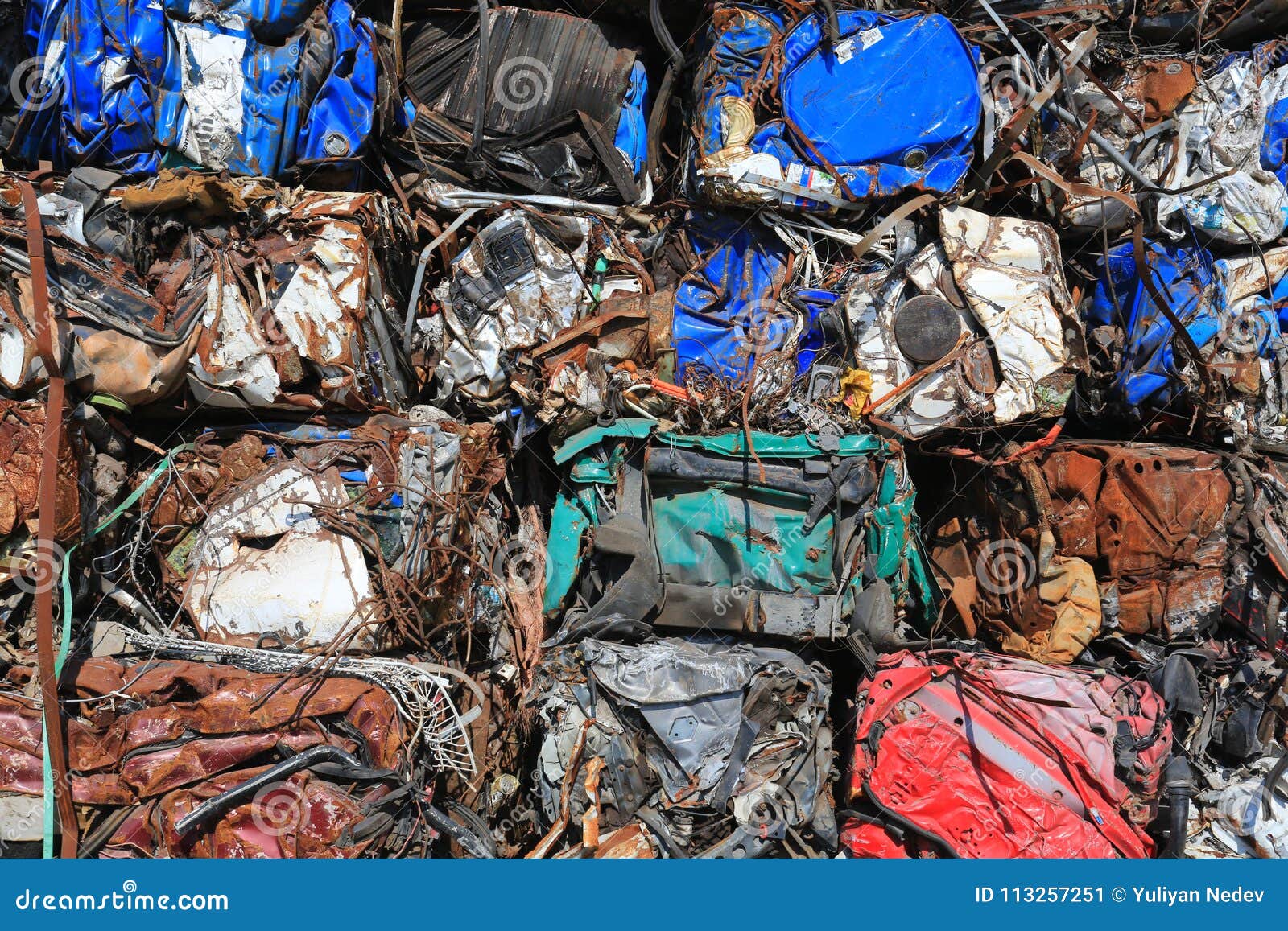 Scrap Metal, Wrecked and Crushed Parts Stock Image Image of junkyard