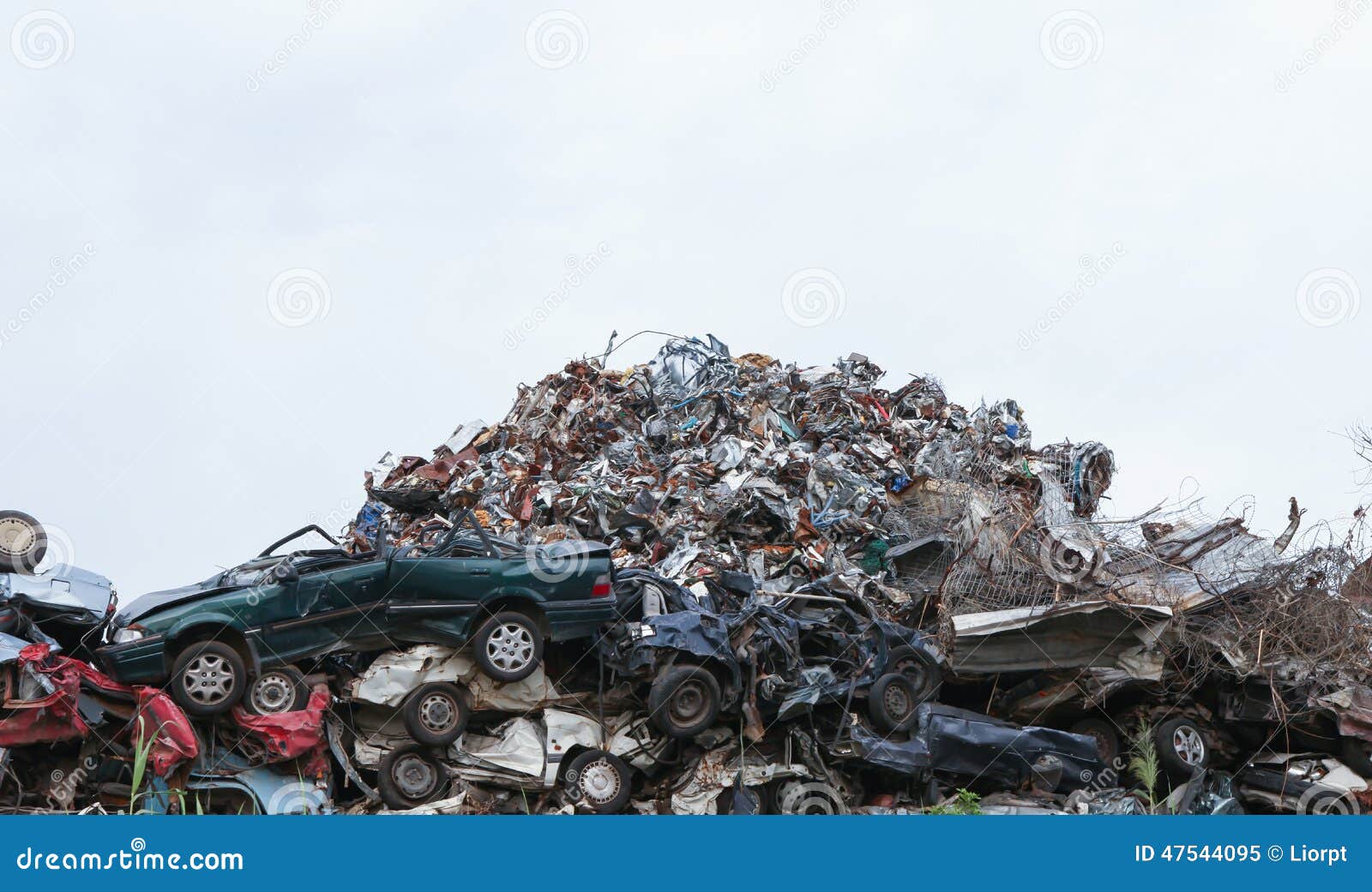Scrap Yard with Crushed Cars Stock Image Image of scrapyard, junkyard