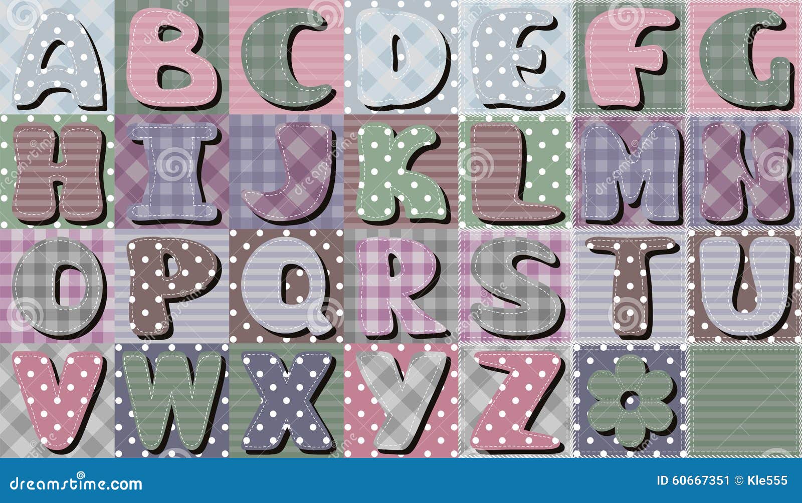 Scrapbook Alphabet on White Background Stock Illustration
