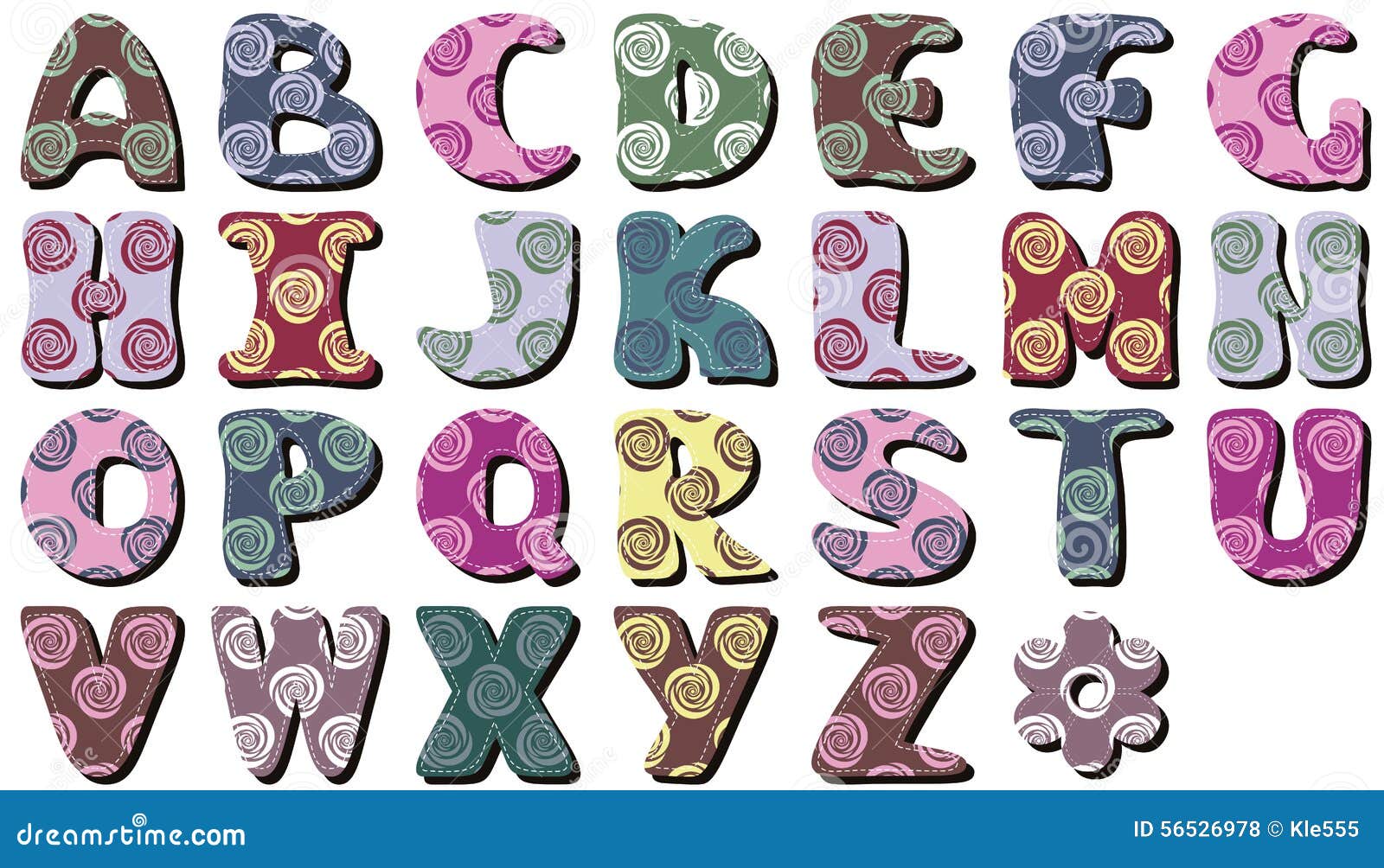 Scrapbook Alphabet on White Background Stock Illustration