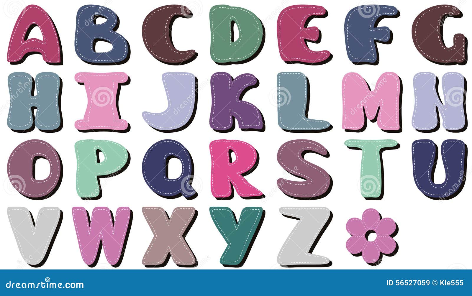 Scrapbook Alphabet on White Background Stock Illustration