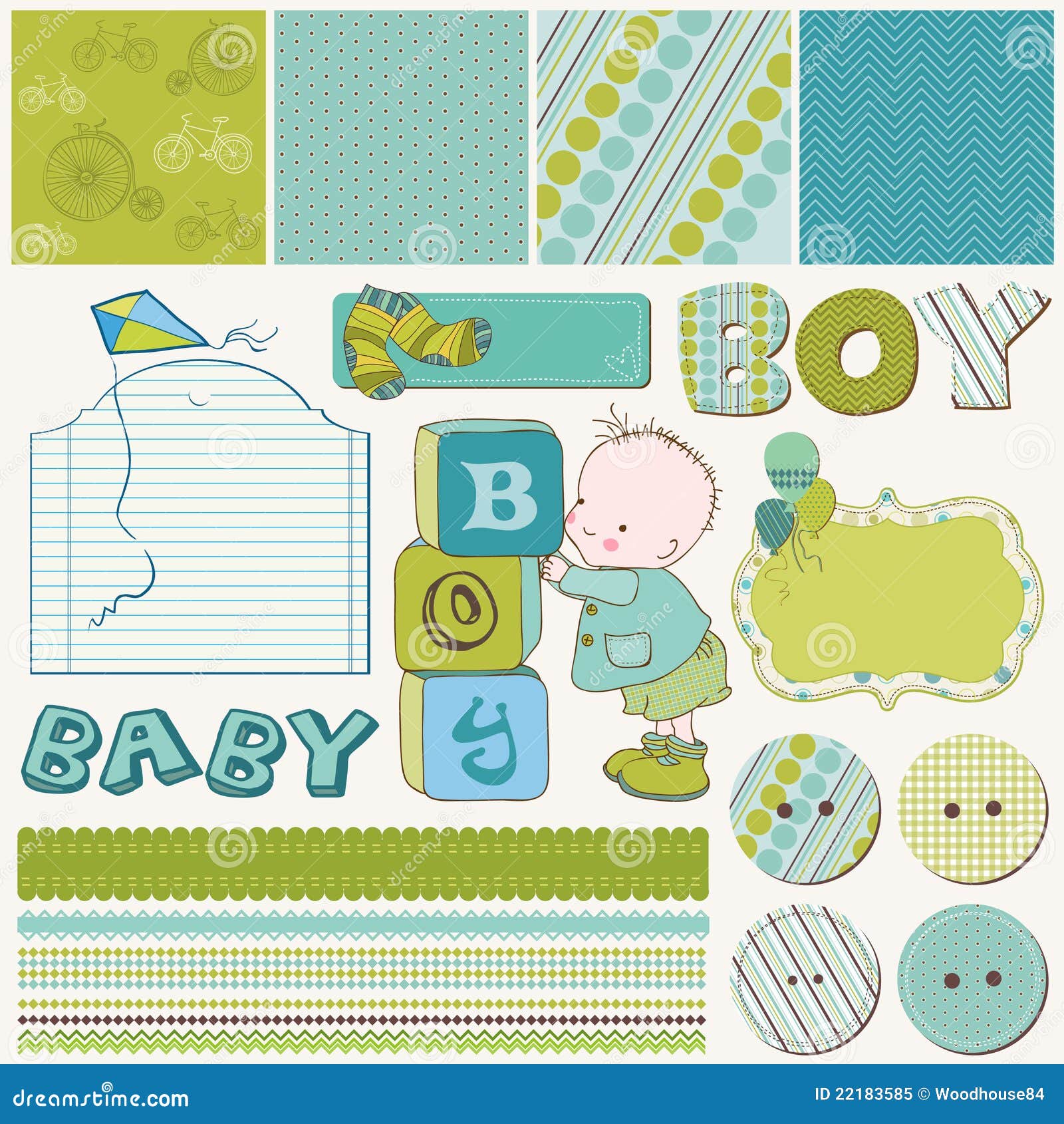 Scrapbook Boy Set stock vector. Illustration of beauty - 22183585
