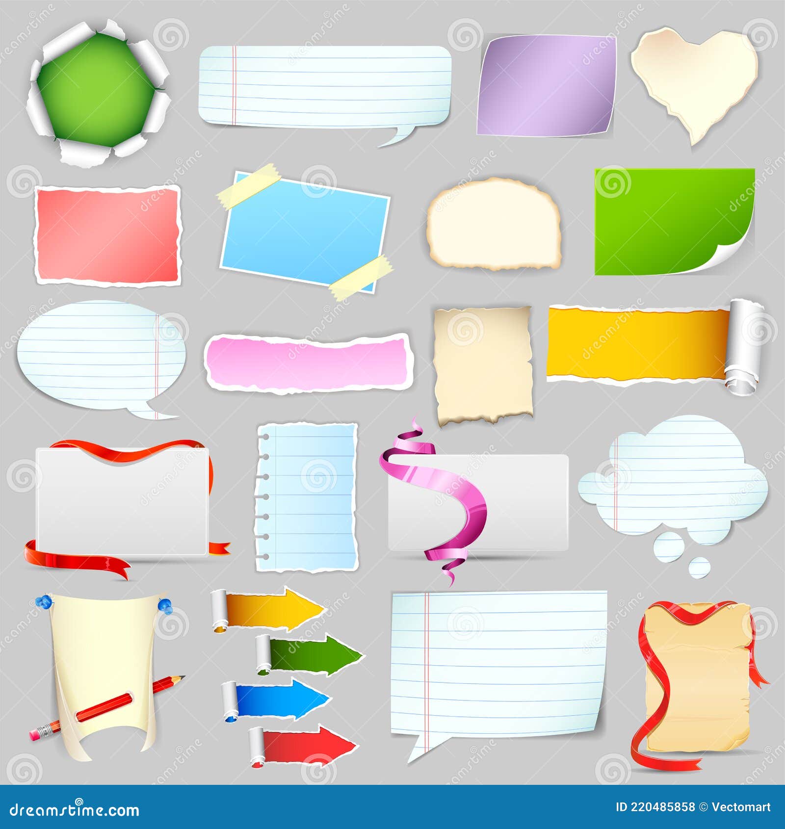 Scrapbook Element and Chat Bubble Jumbo Collection Stock Vector