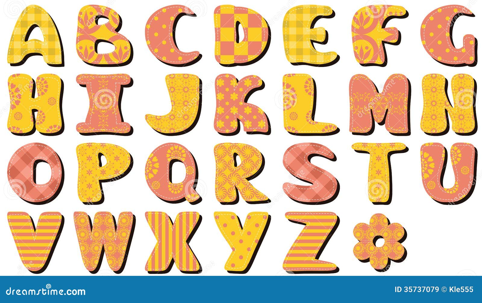 Scrapbook Lace Alphabet Letters Stock Illustration - Illustration