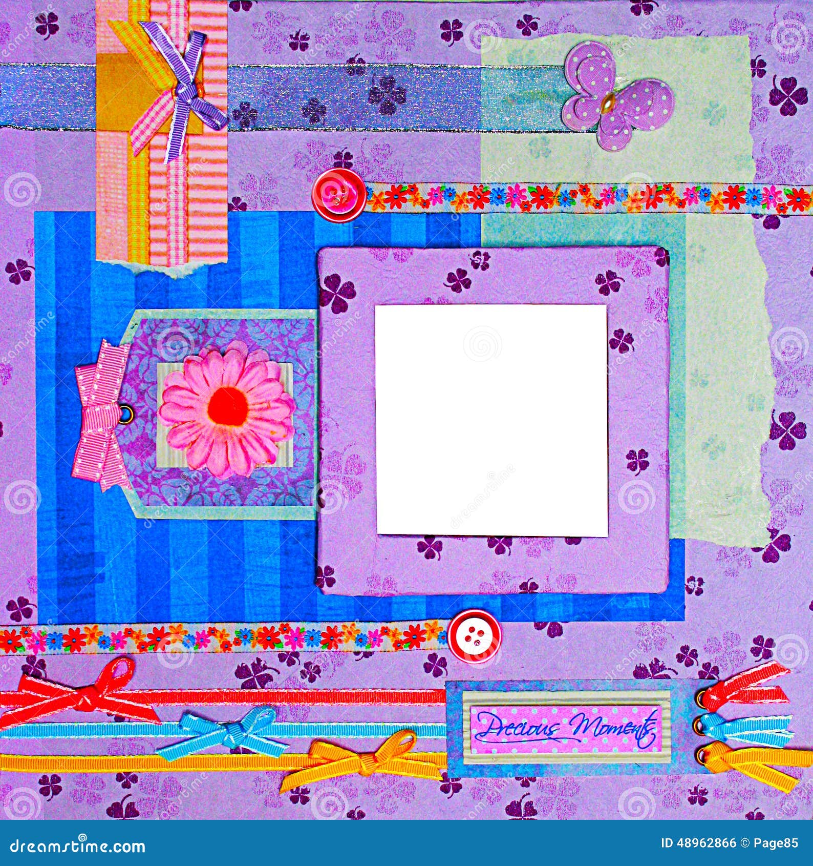 Scrapbook photo frame stock illustration. Illustration of paper 48962866