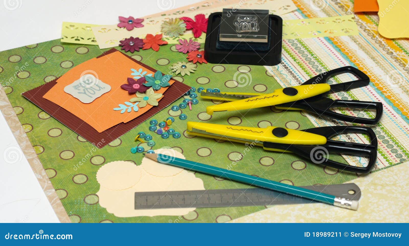 Scrapbooking stock image. Image of design, scissors, blue 18989211