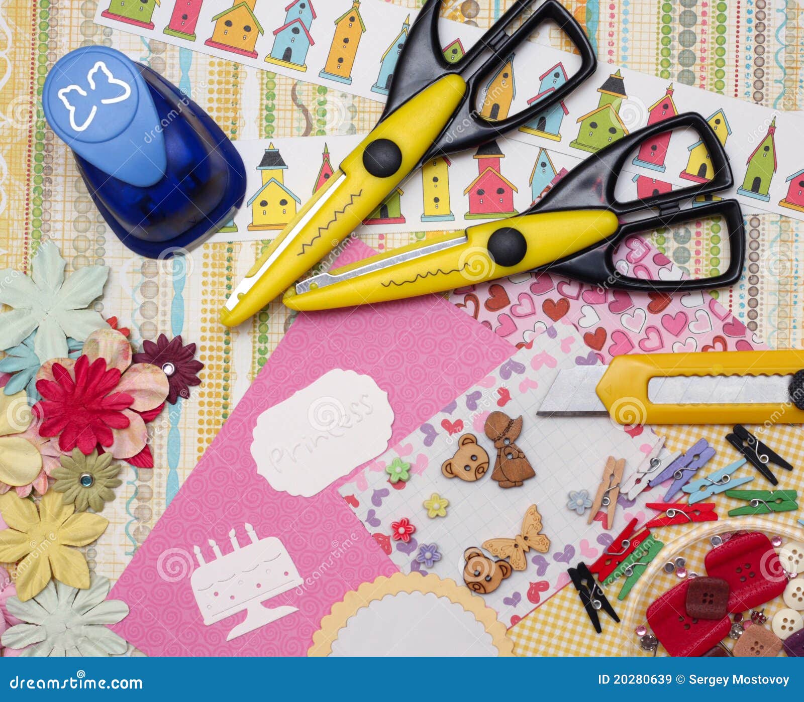 Scrapbooking stock image. Image of tools, equipment, scissors 20280639