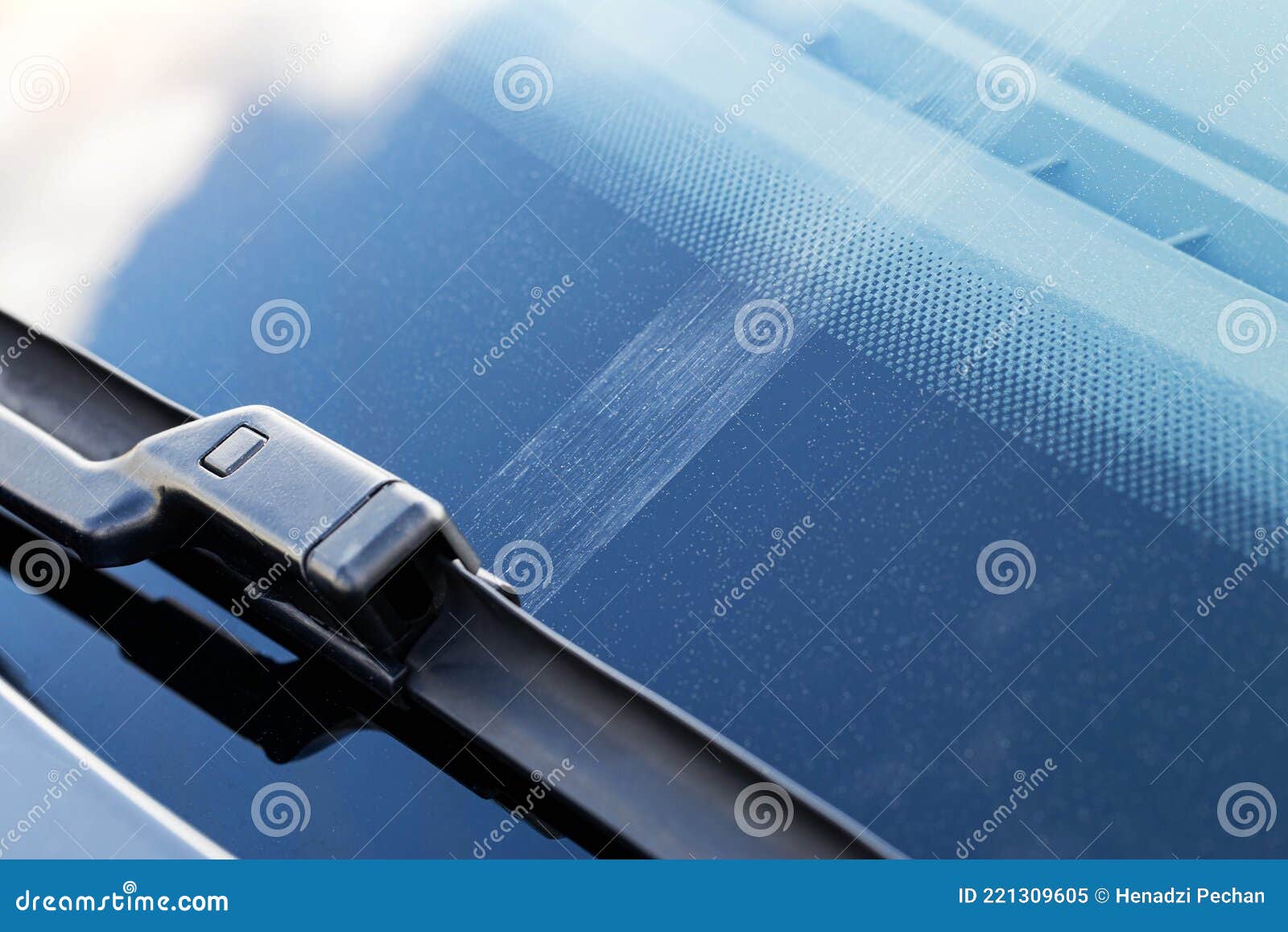 Scratch on Car Windshield from Cleaning Worn Out Wipers, Closeup Stock Image Image of work