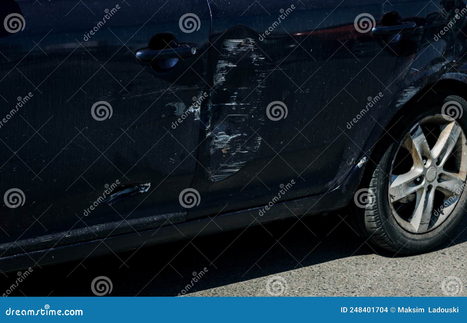 Scratch and Dent on the Car Stock Photo Image of bodywork, business