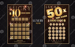 Scratch Off Lottery Ticket Vector Design Template CartoonDealer 