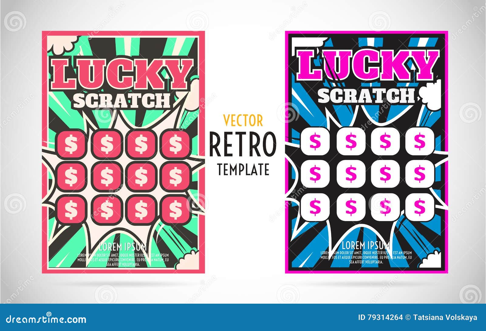 scratch off lottery ticket   template