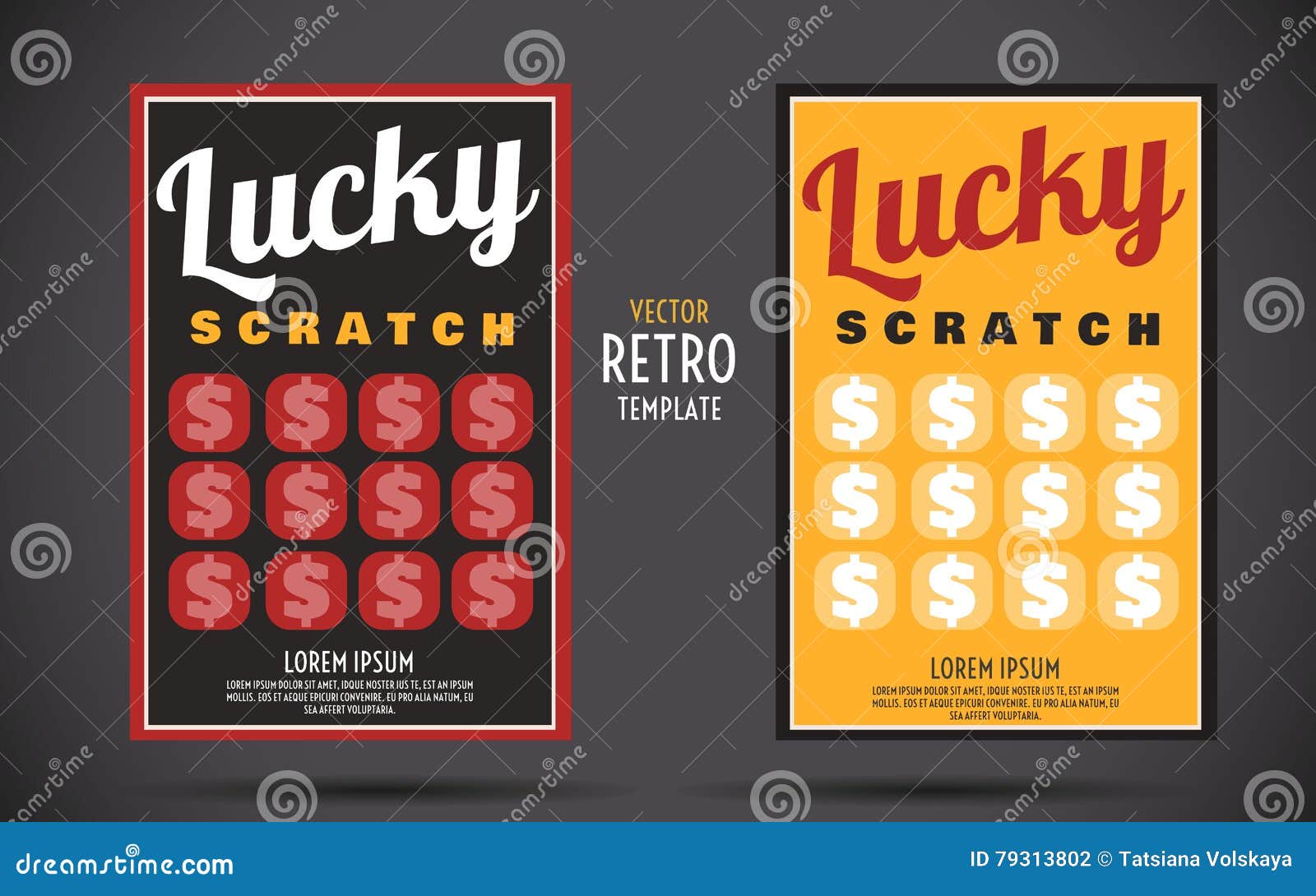 Scratch Off Lottery Ticket Vector Design Template Stock Vector Scratch Off Lottery Ticket Vector Design Template Stock Vector