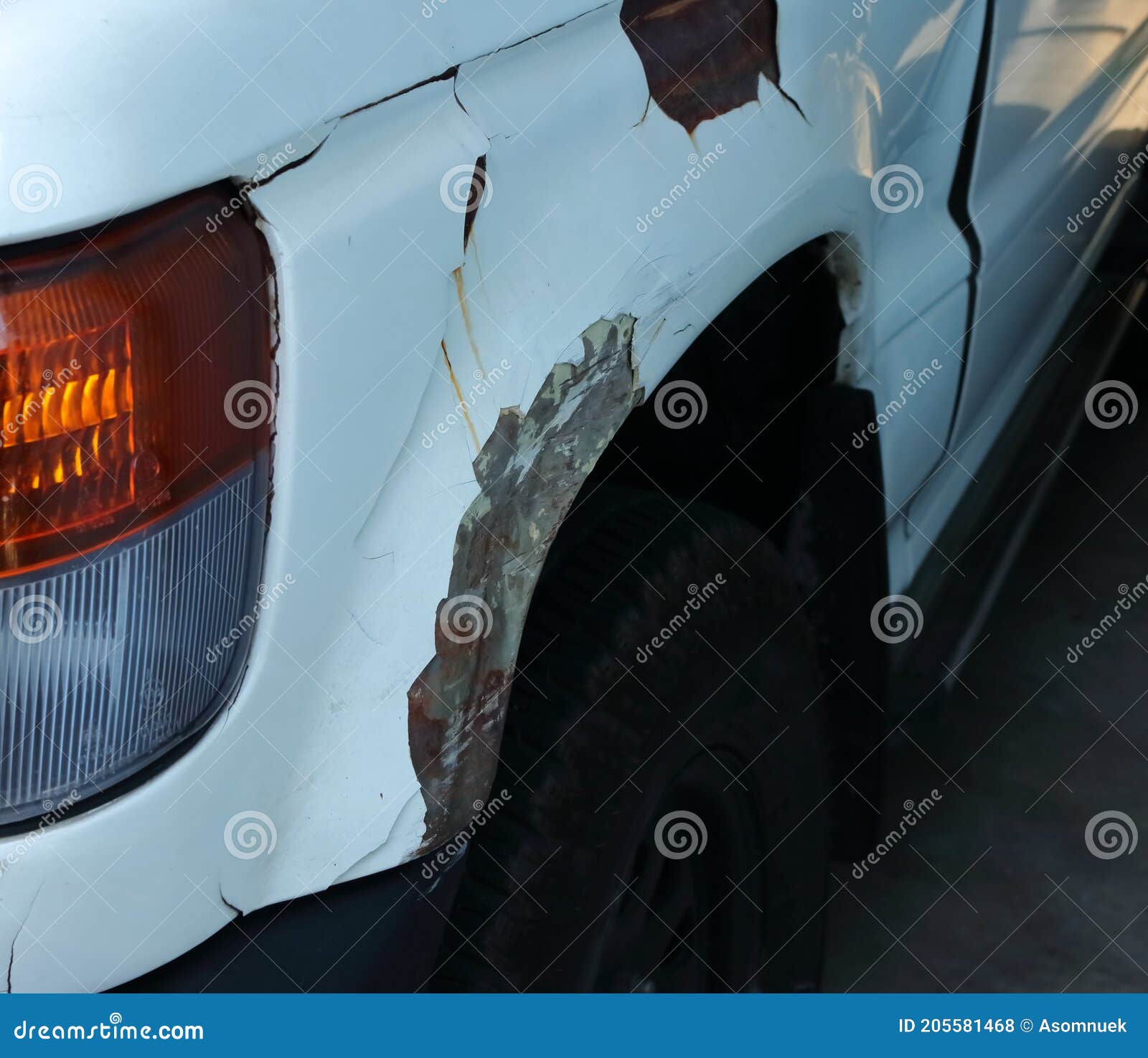 Scratch and Rusty Car Fender Stock Photo Image of deteriorated