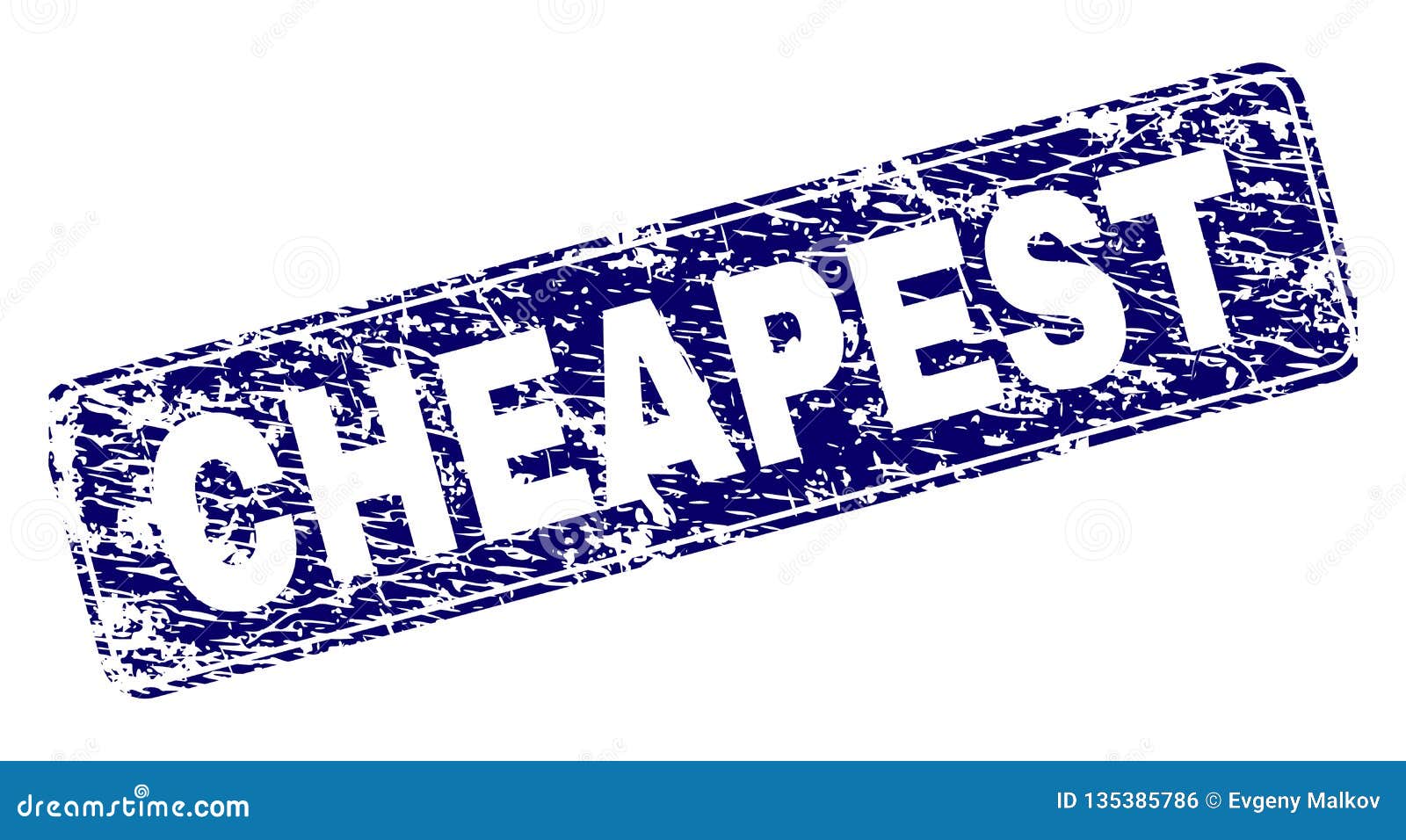 Scratched CHEAPEST Framed Rounded Rectangle Stamp Stock Vector