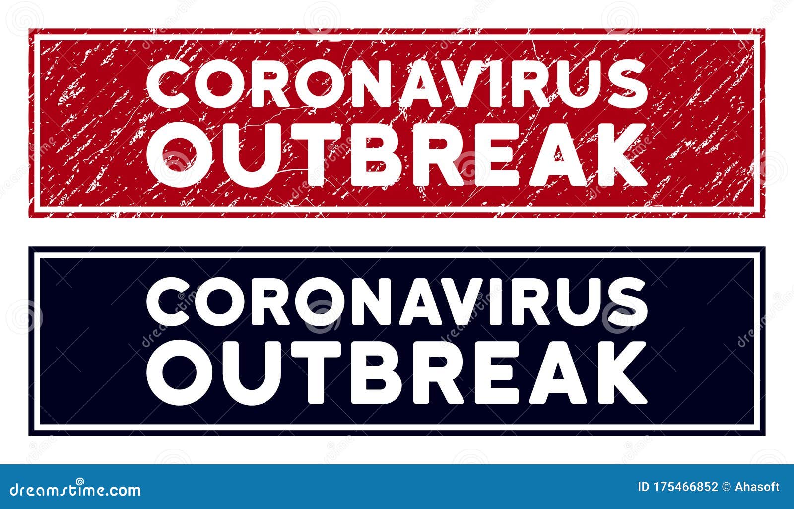scratched coronavirus outbreak rectangular stamp
