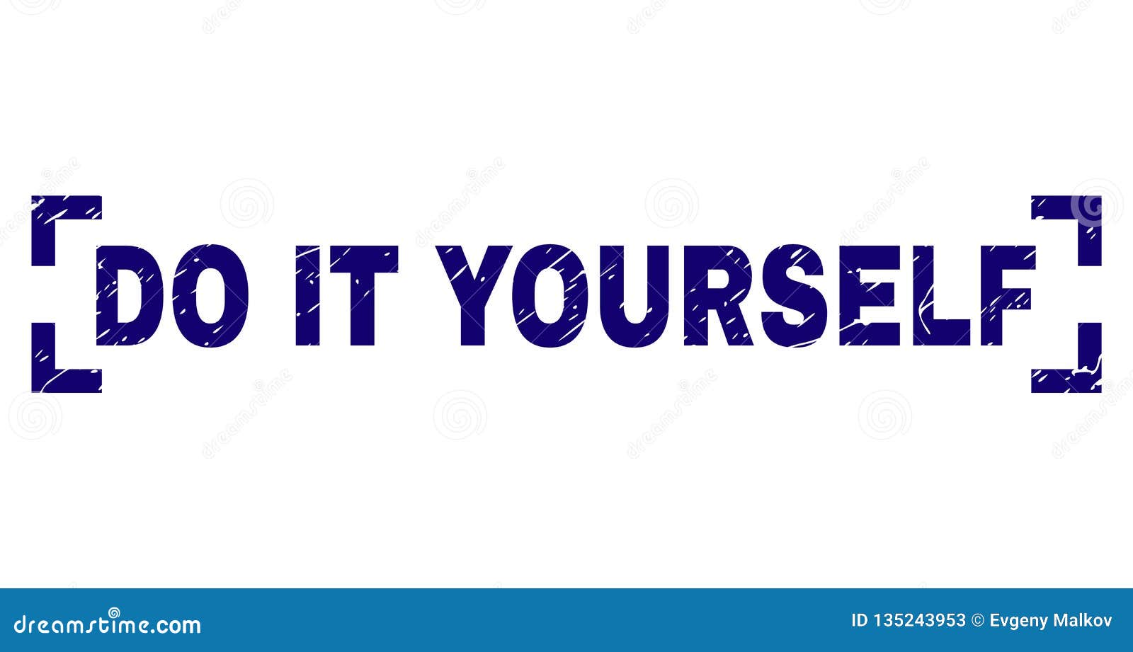 Scratched Textured DO it YOURSELF Stamp Seal between Corners Stock Vector Illustration of