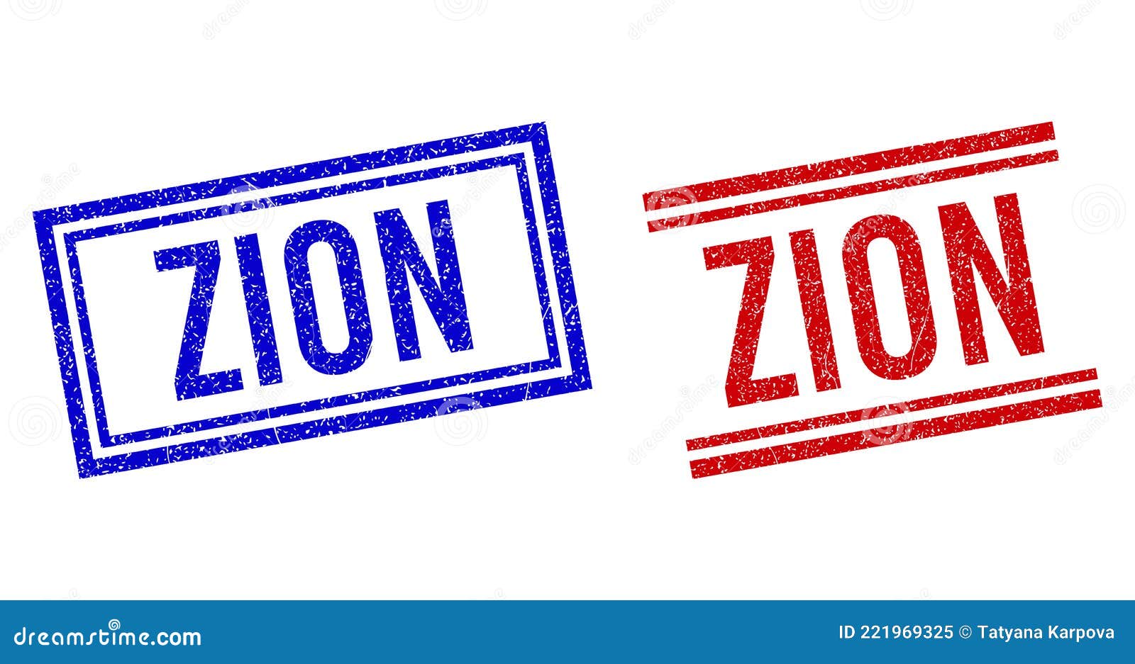 scratched textured zion stamps with double lines