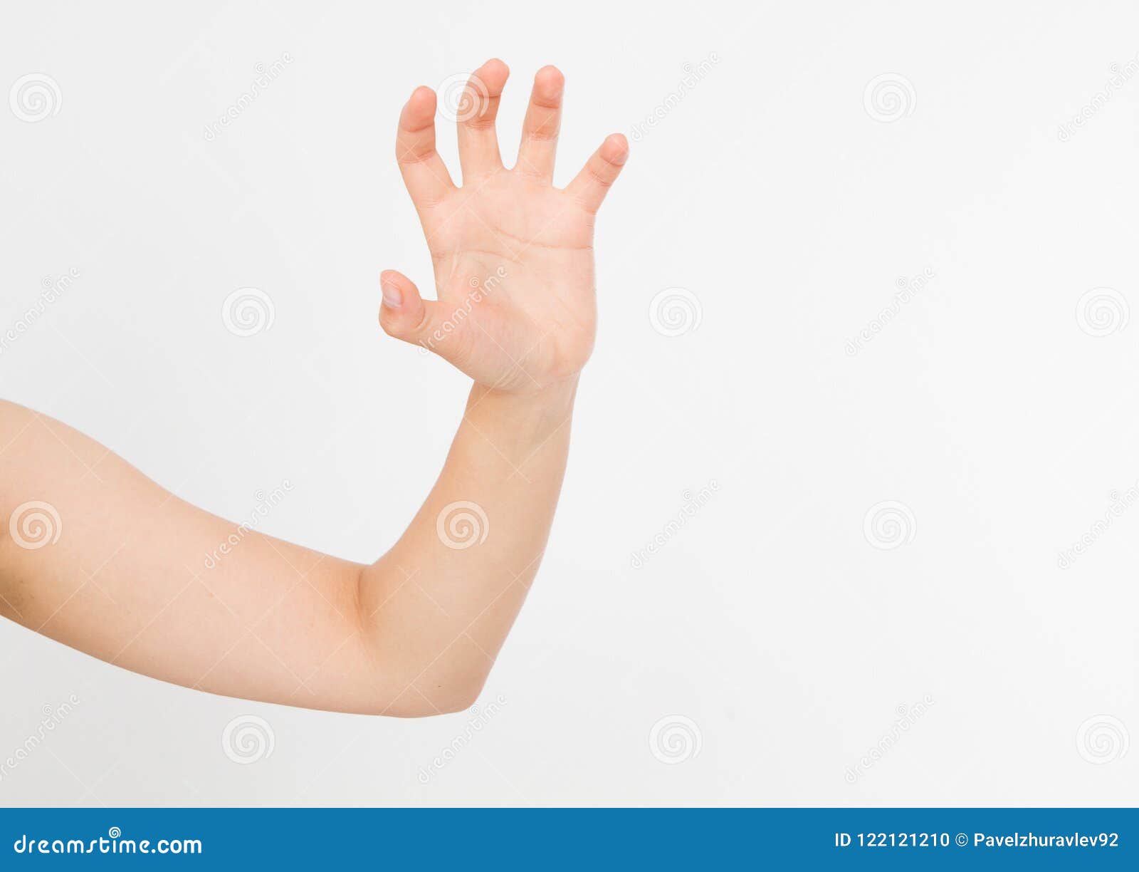 Scratching Hand Isolated on White Background. Copy Space Stock Photo