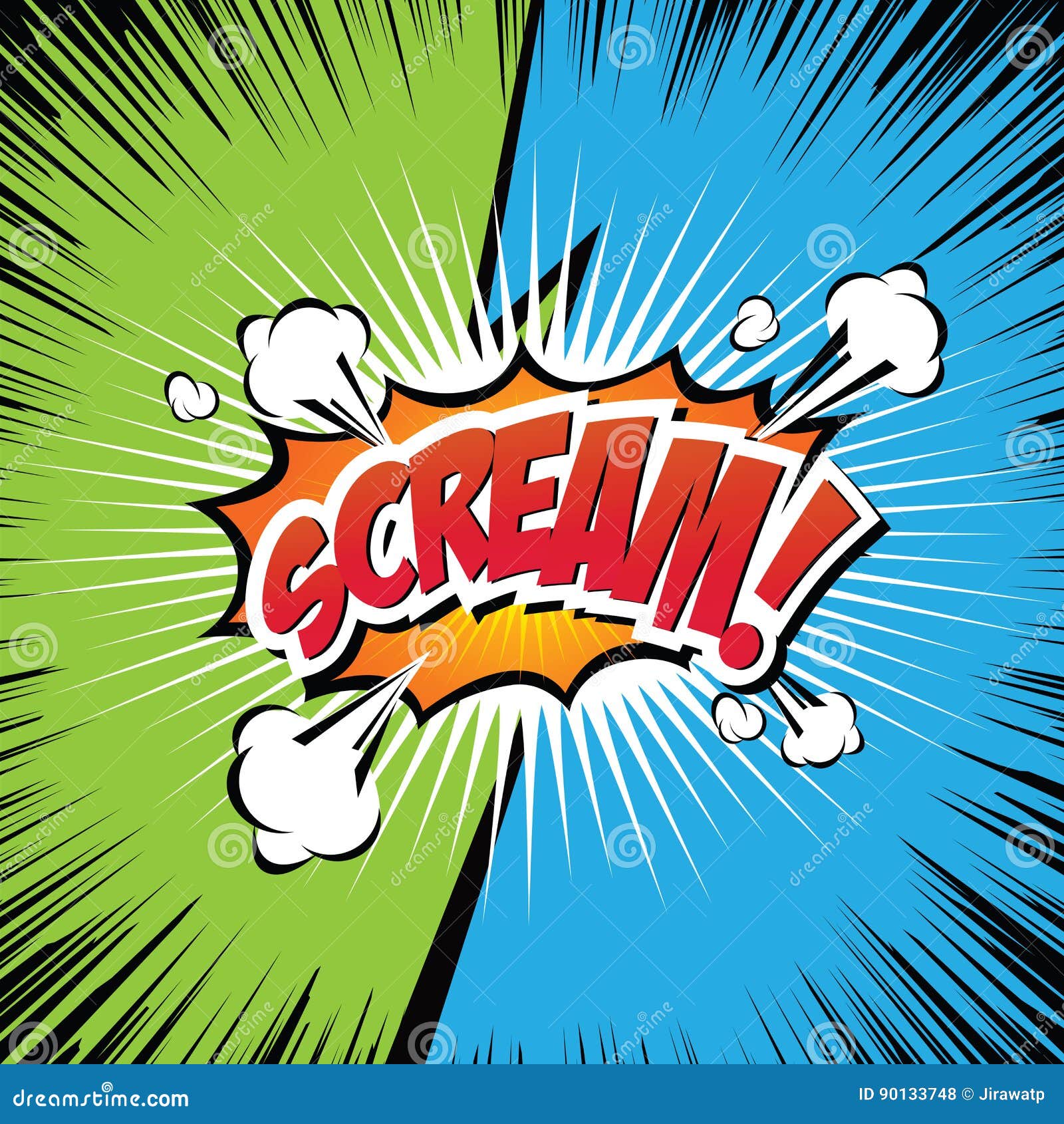 Scream! Comic Speech Bubble, Cartoon. Stock Vector - Illustration of