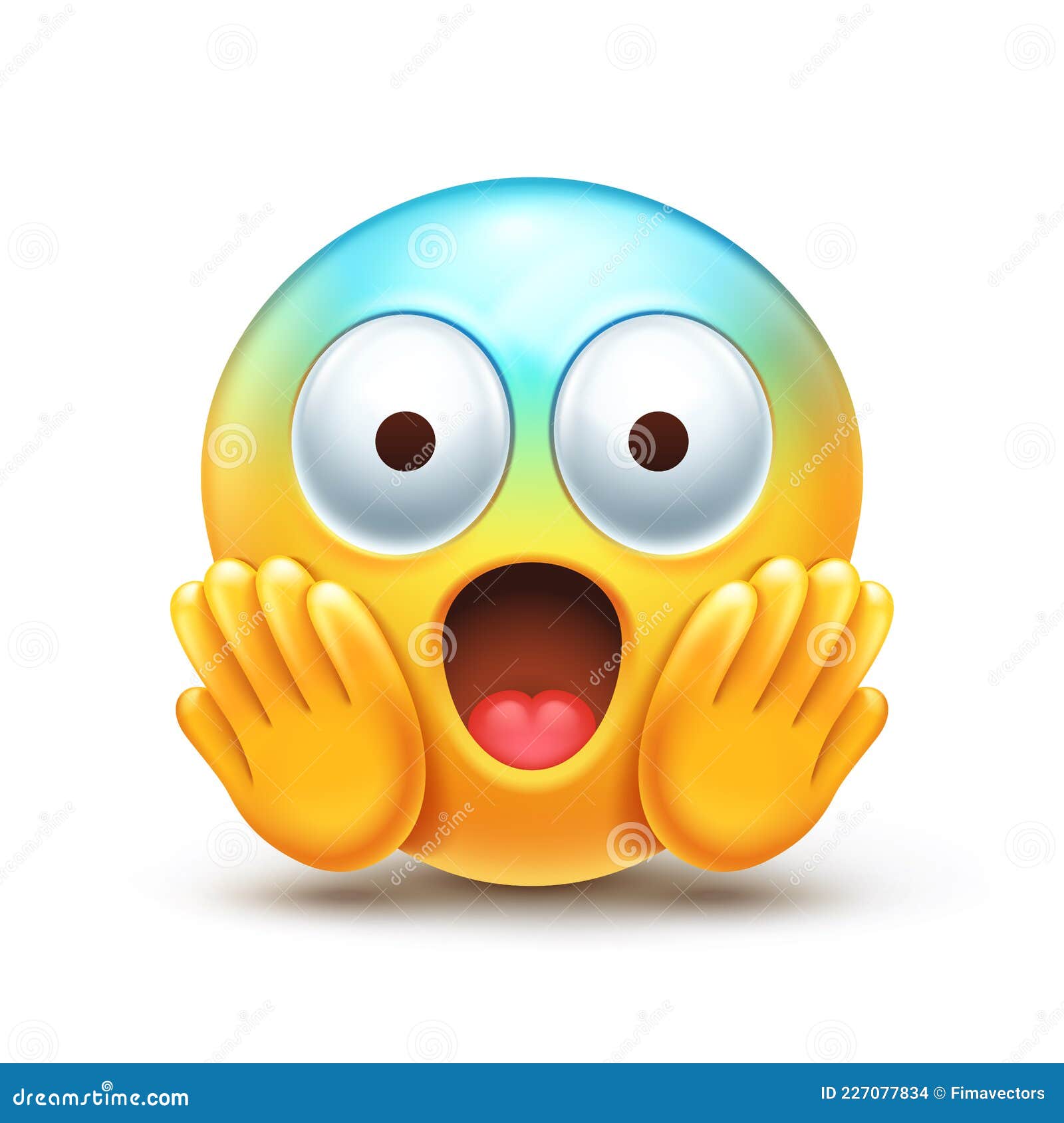 Screaming in fear emoji stock vector. Illustration of loud - 227077834
