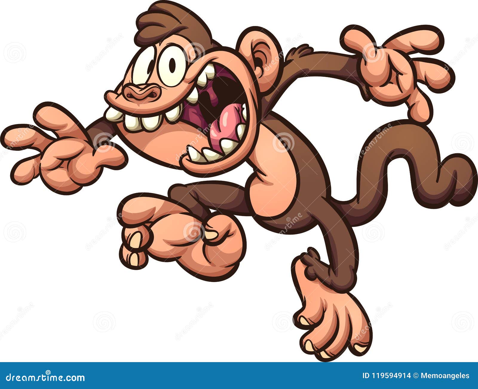 Screaming cartoon monkey stock vector. Illustration of brown - 119594914