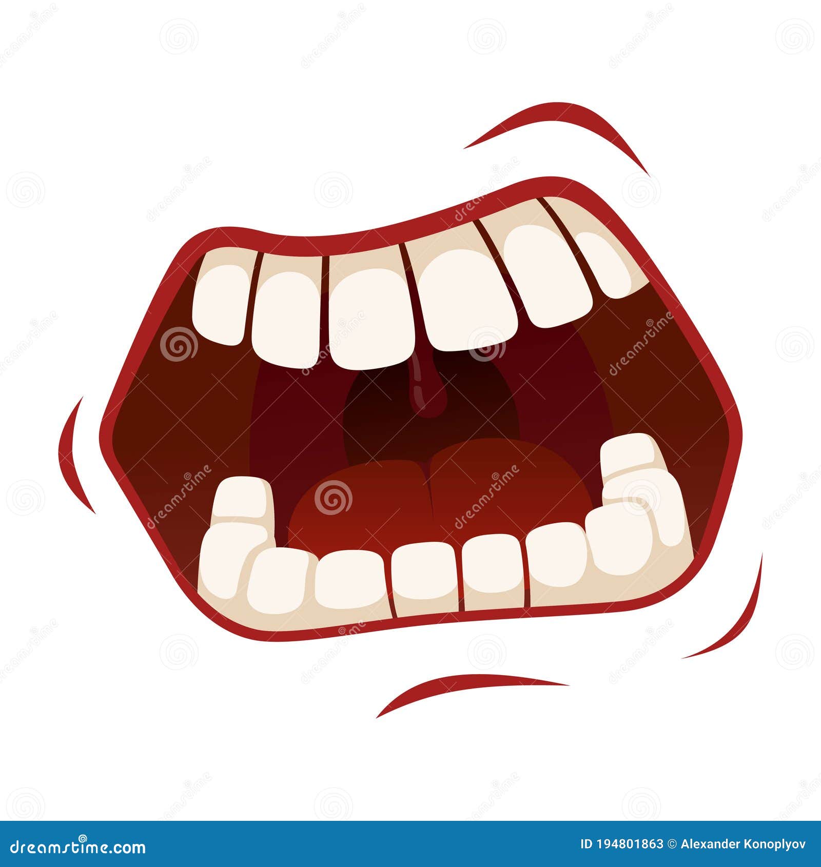 Screaming Mouth, Crazy or Angry Human Emotion Stock Vector - Illustration  of away, face: 194801863