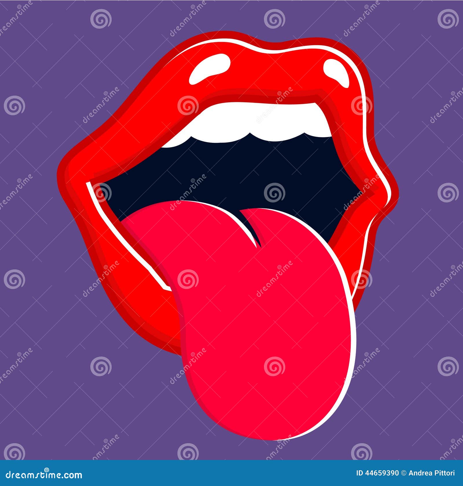Screaming Mouth Sticking Out Tongue And Shouting It Out Loud Vector