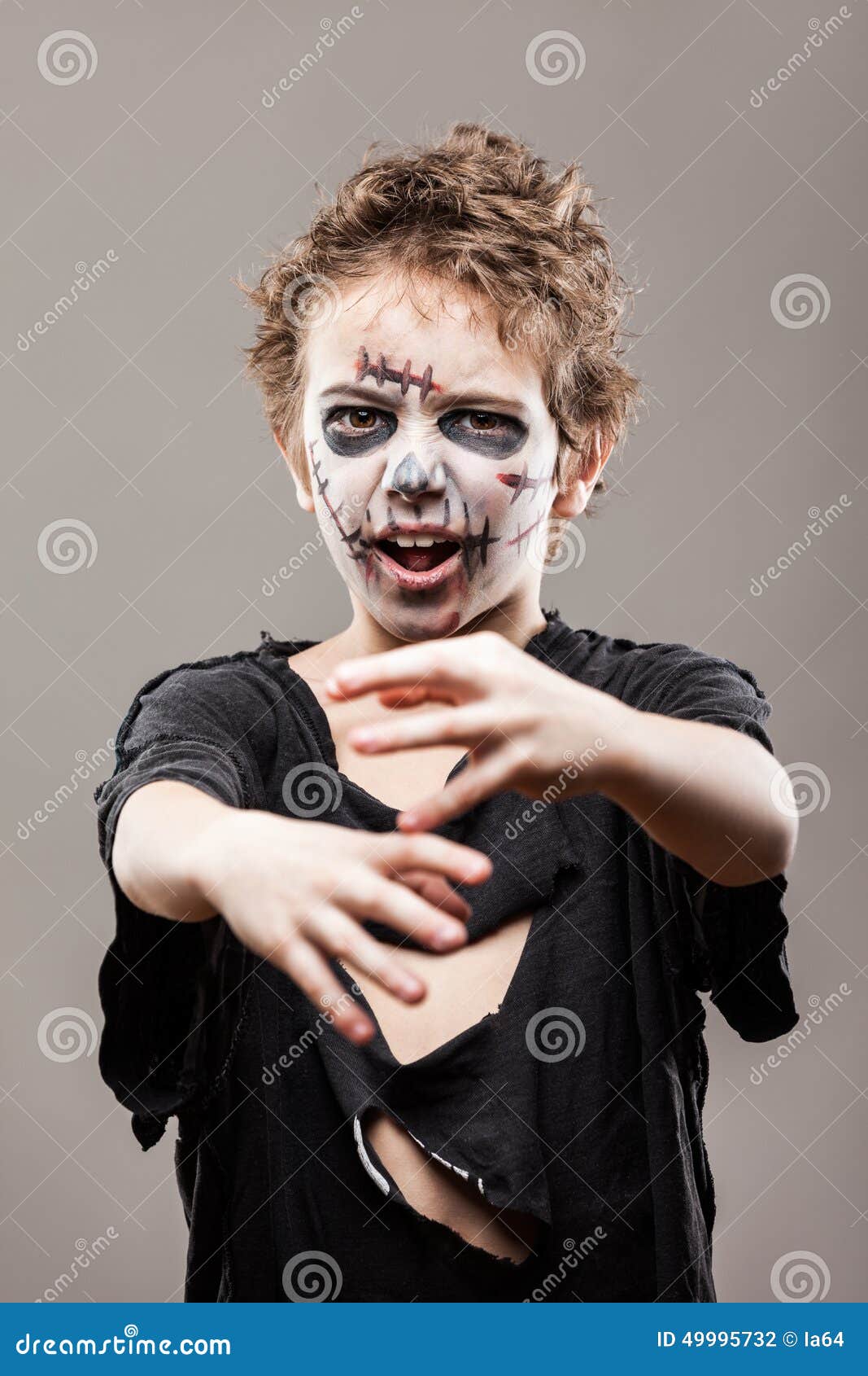 Screaming Walking Dead Zombie Child Boy Stock Photo - Image: 49995732