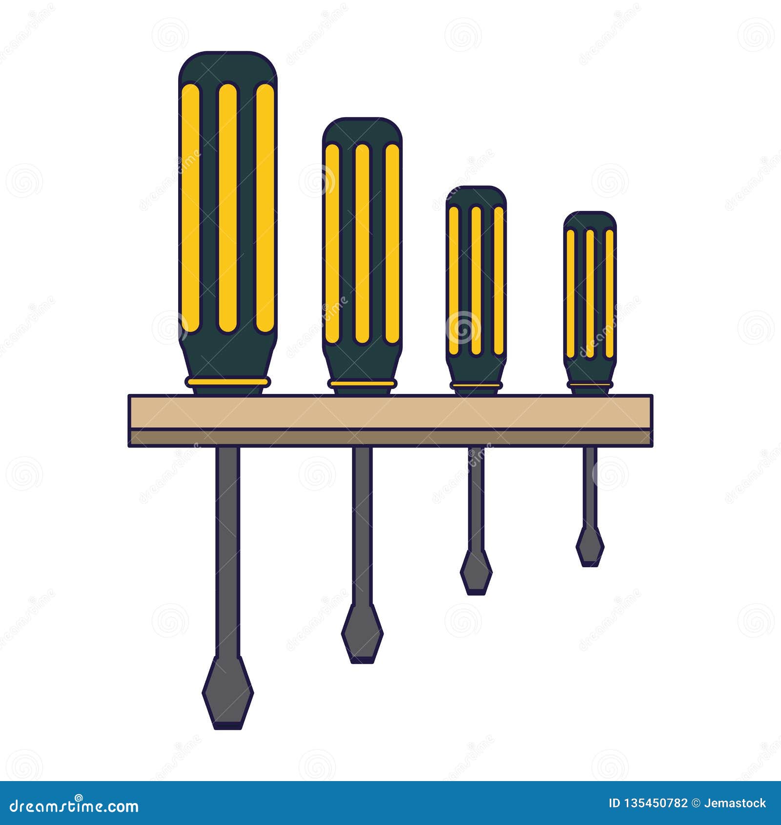 scredriver on shelf tool equipment