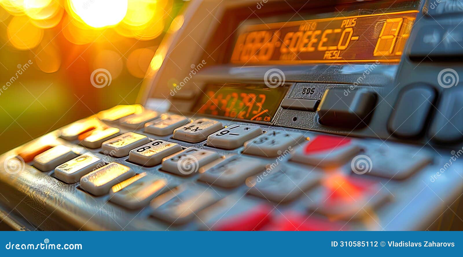 the screen of an atm with a keyboard and a touch display on which you can perform banking operat