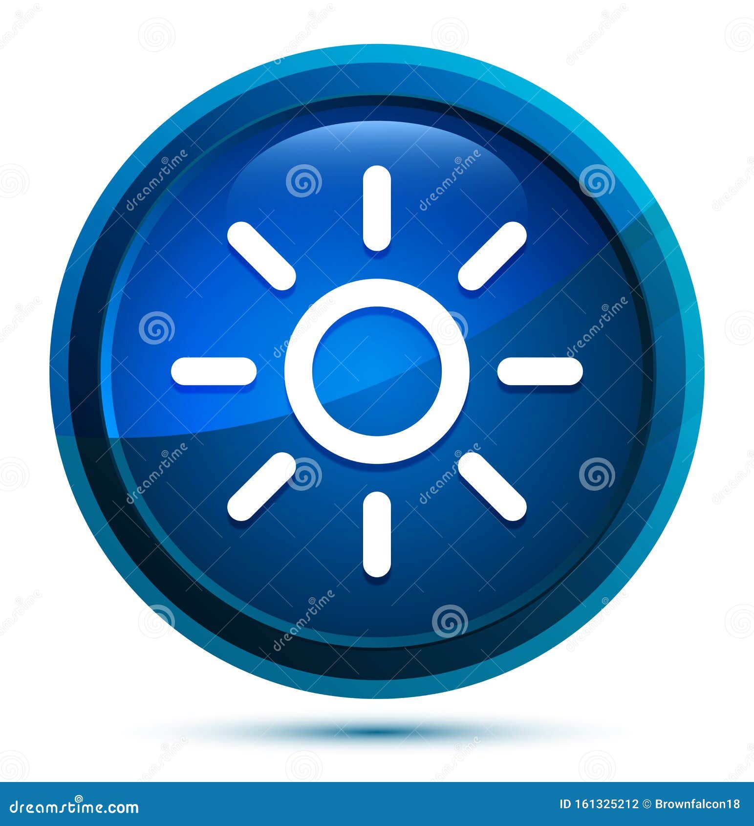 Screen Brightness Sun Icon Elegant Blue Round Button Illustration Stock ...