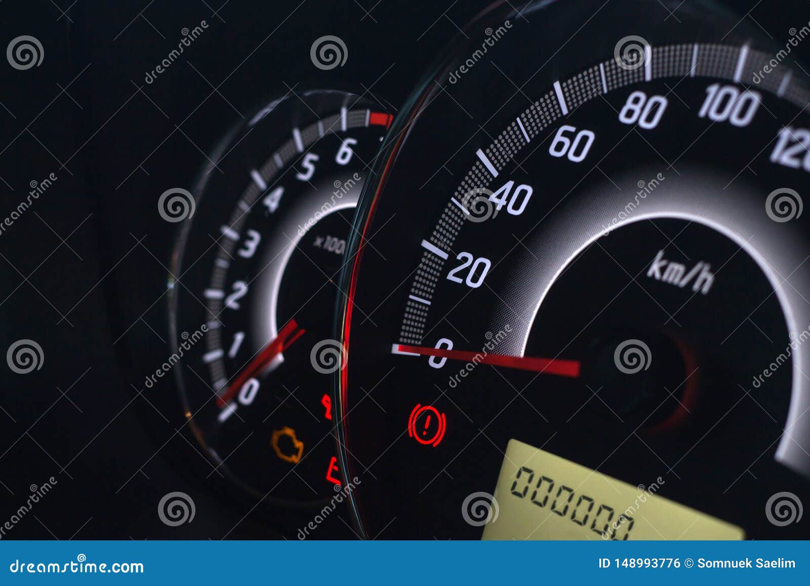 Screen Display of Car Status Warning Light on Dashboard Panel Symbols