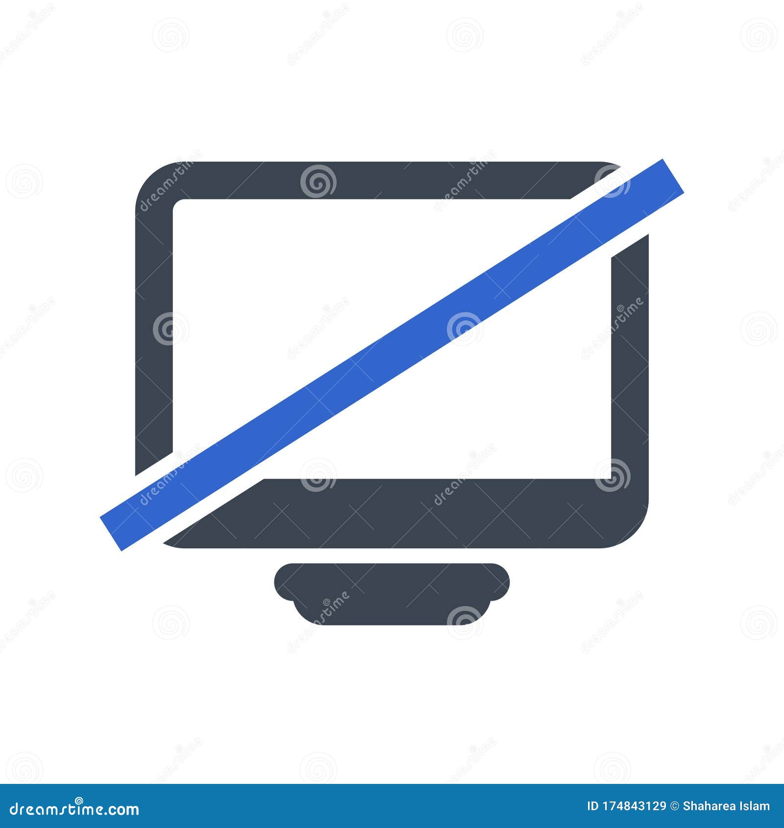 Screen off icon stock vector. Illustration of symbol 174843129