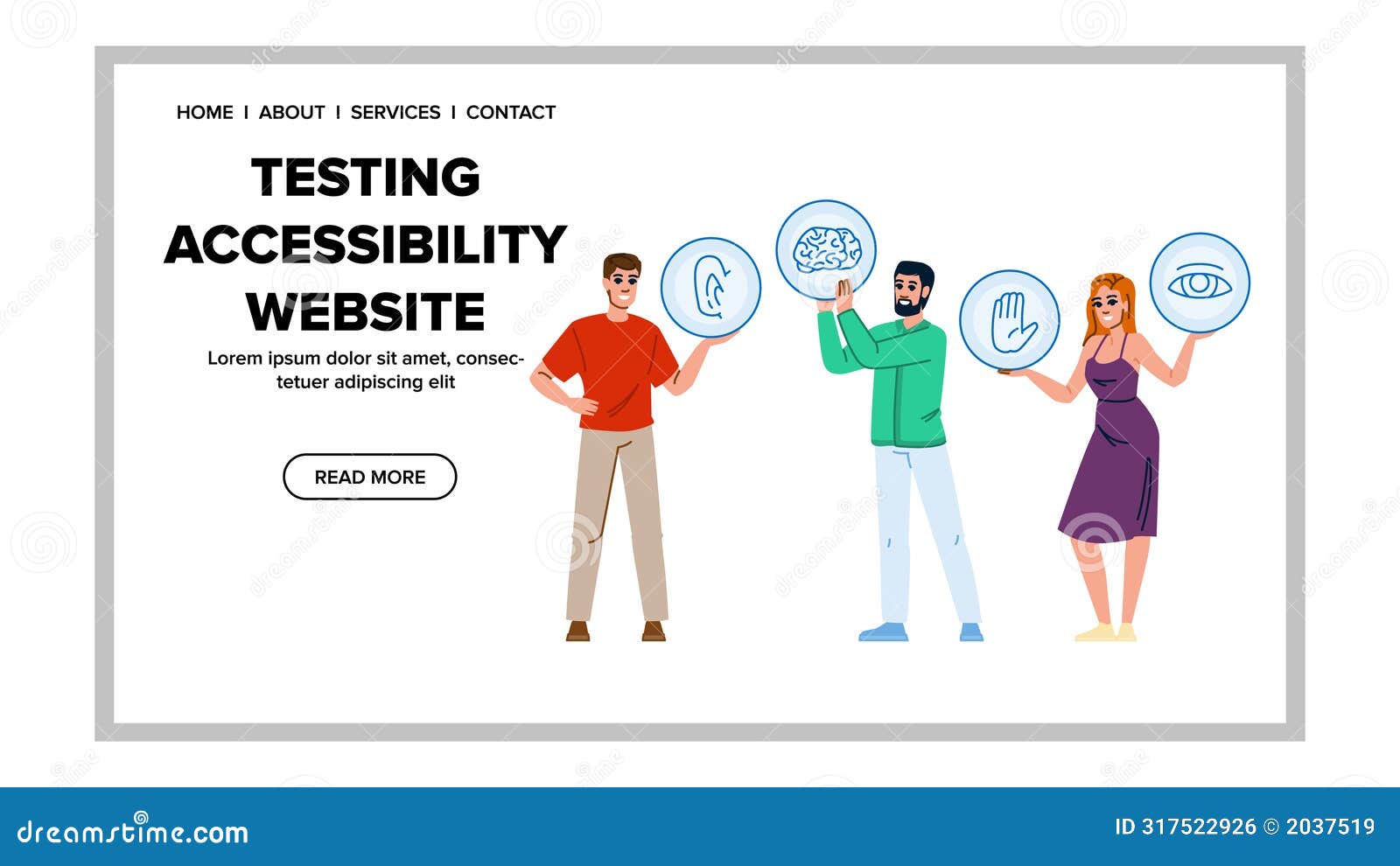 Screenreader Testing Accesibility site Vector Stock Illustration