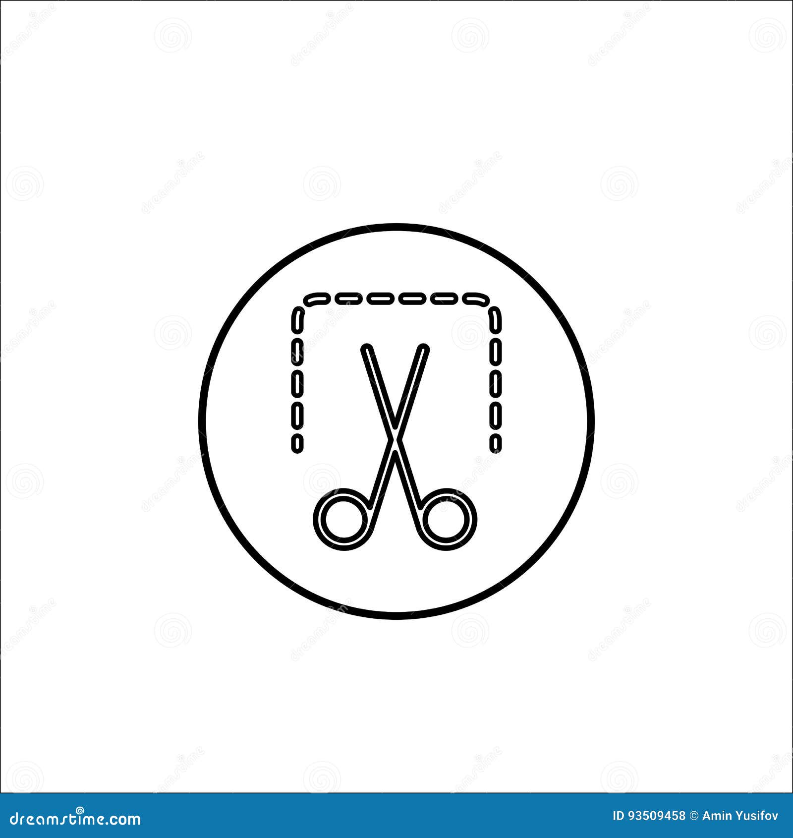 screenshot line icon, mobile sign and scissors,