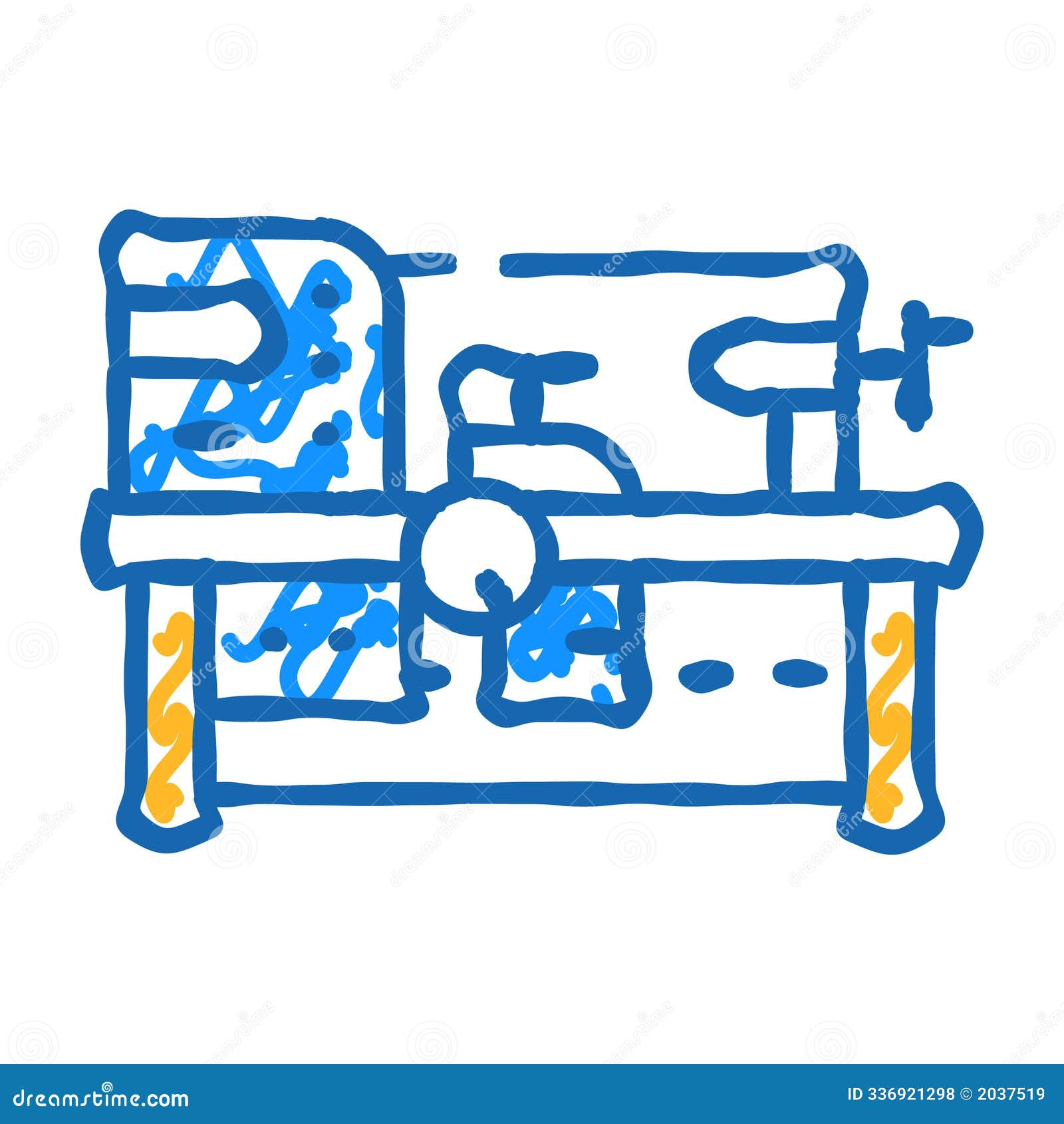screw-cutting lathe flat icon doodle 