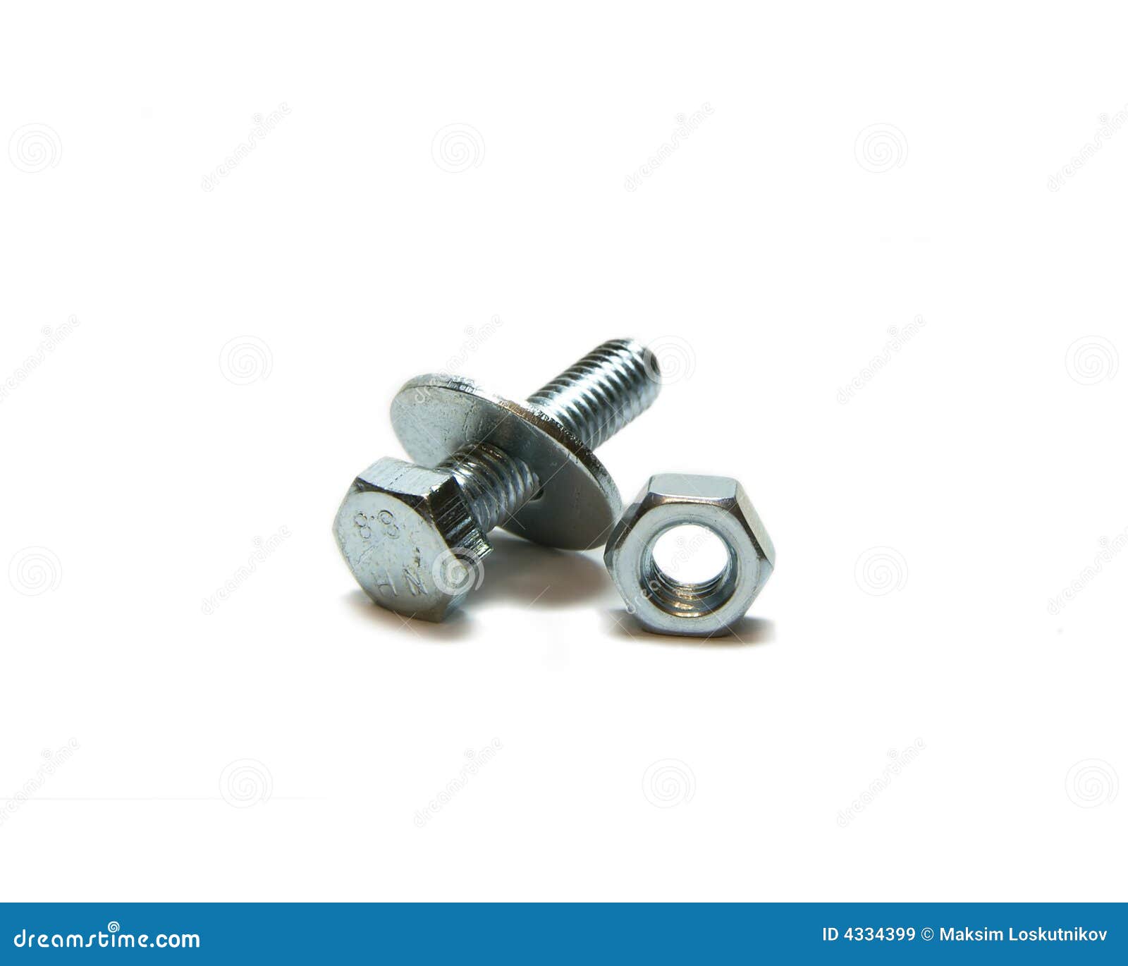 Nut, head bolt and washer stock image. Image of hexagon 4334399