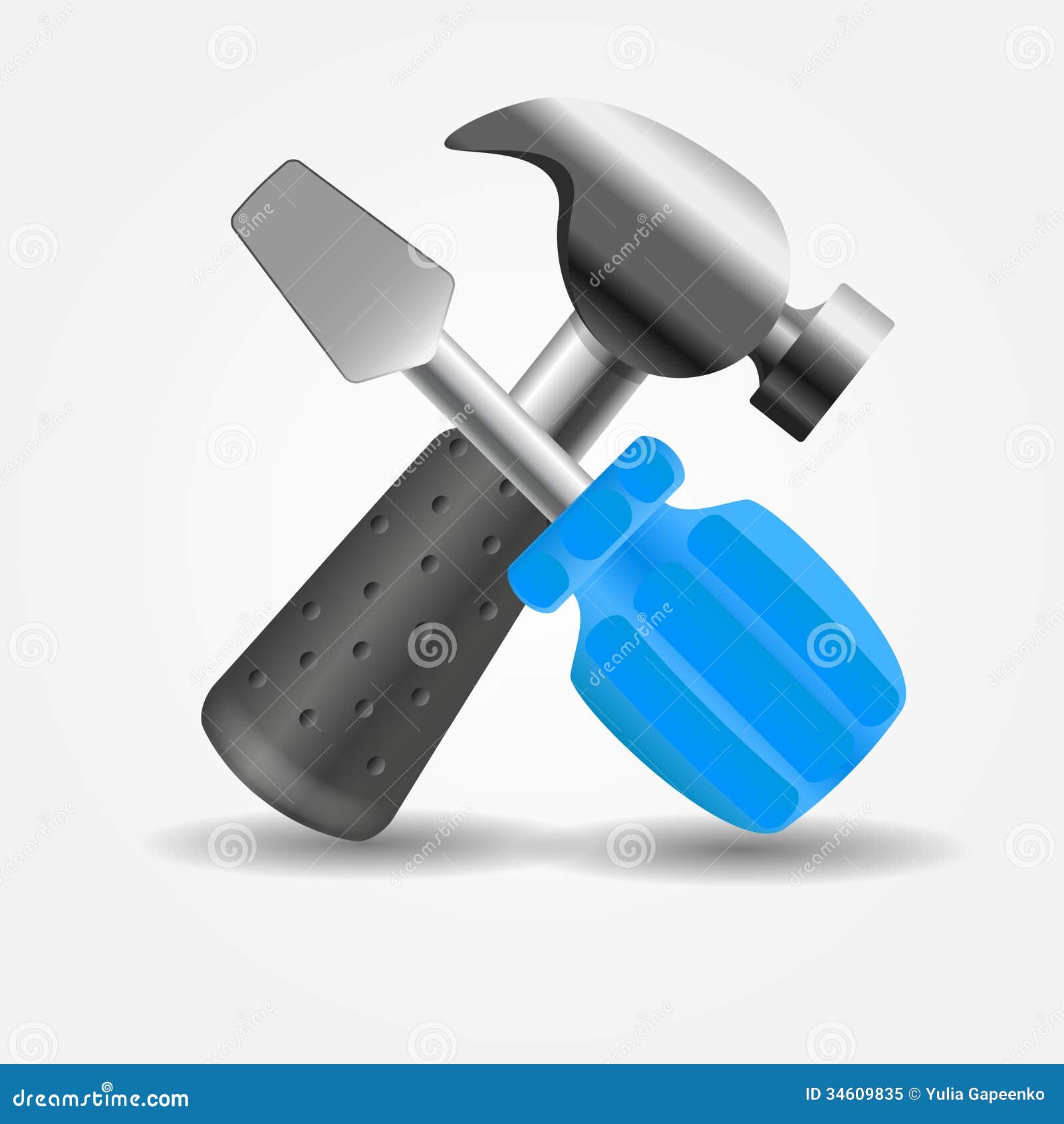 Screwdriver and Hammer Icon Vector Illustration Stock Vector