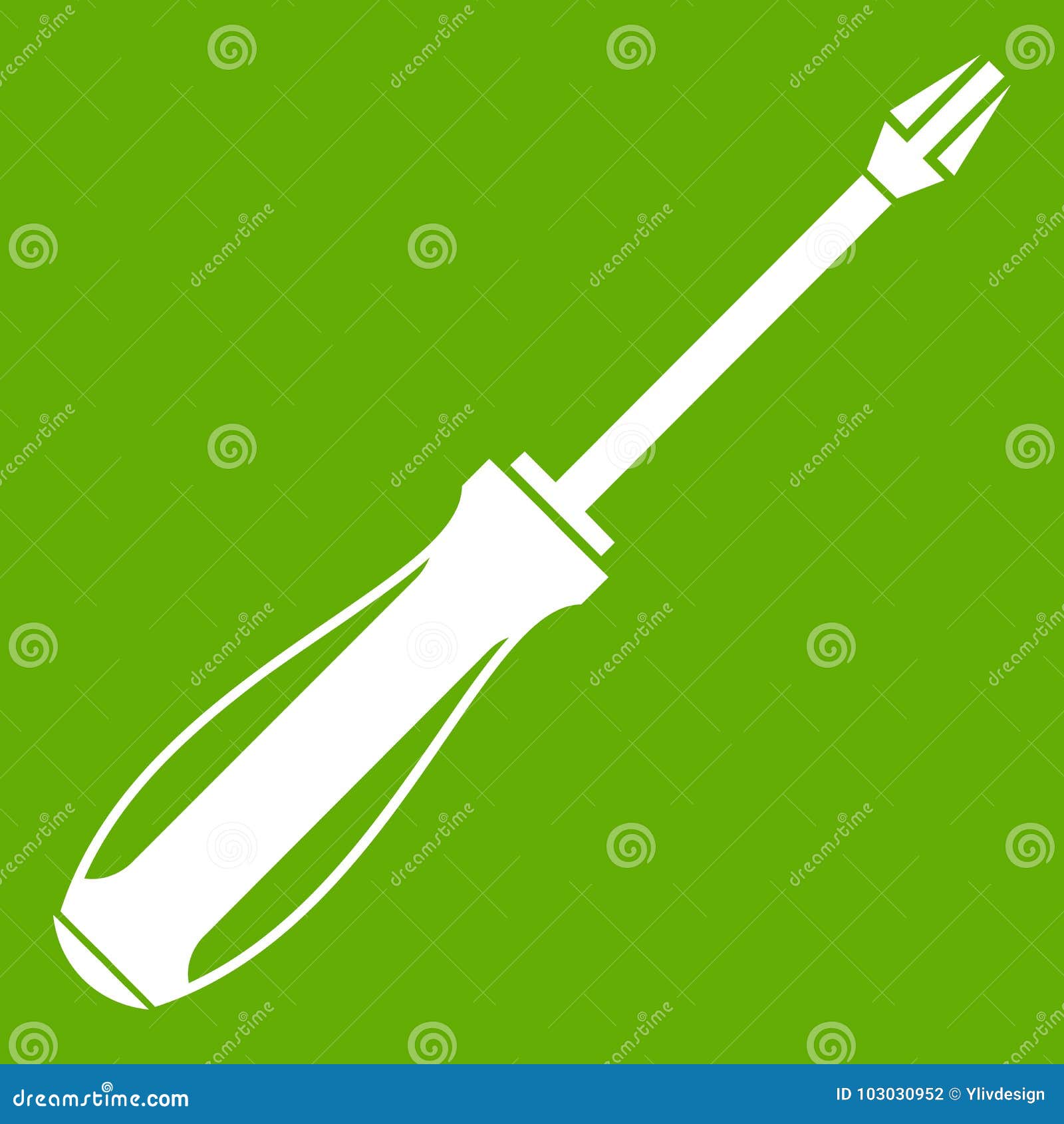 Screwdriver icon green stock vector. Illustration of build 103030952