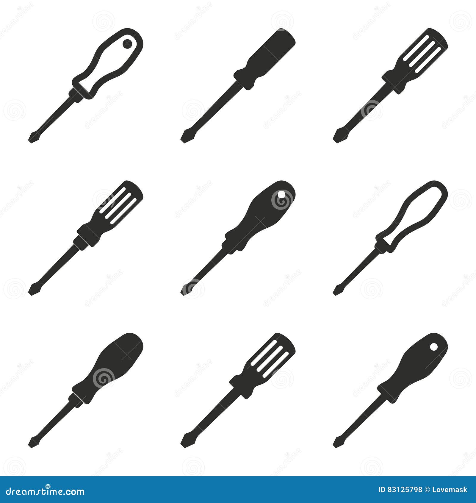Screwdriver icon set. stock vector. Illustration of service 83125798