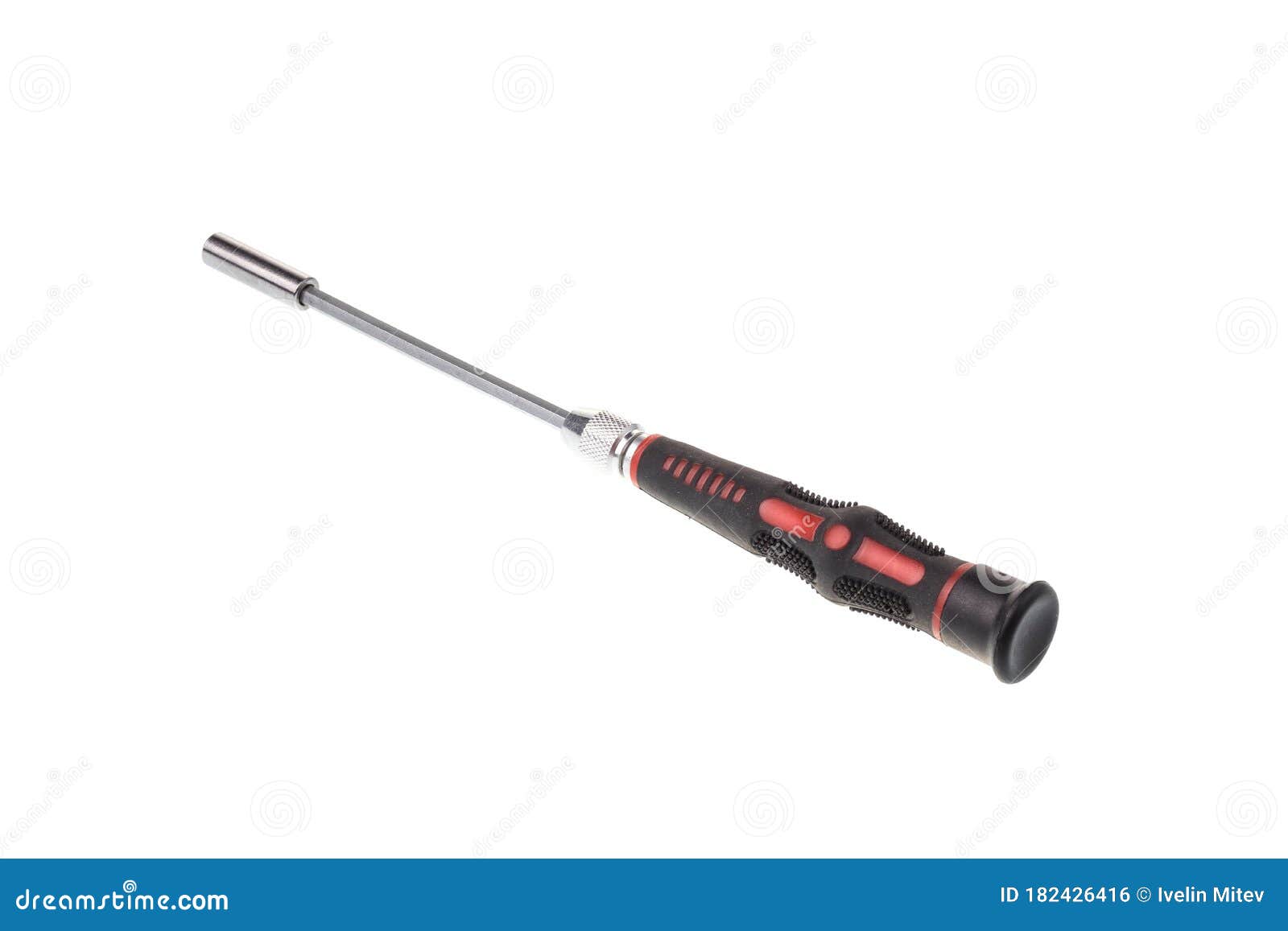 Screwdriver with Its Extender at Maximum, Isolated on White Background