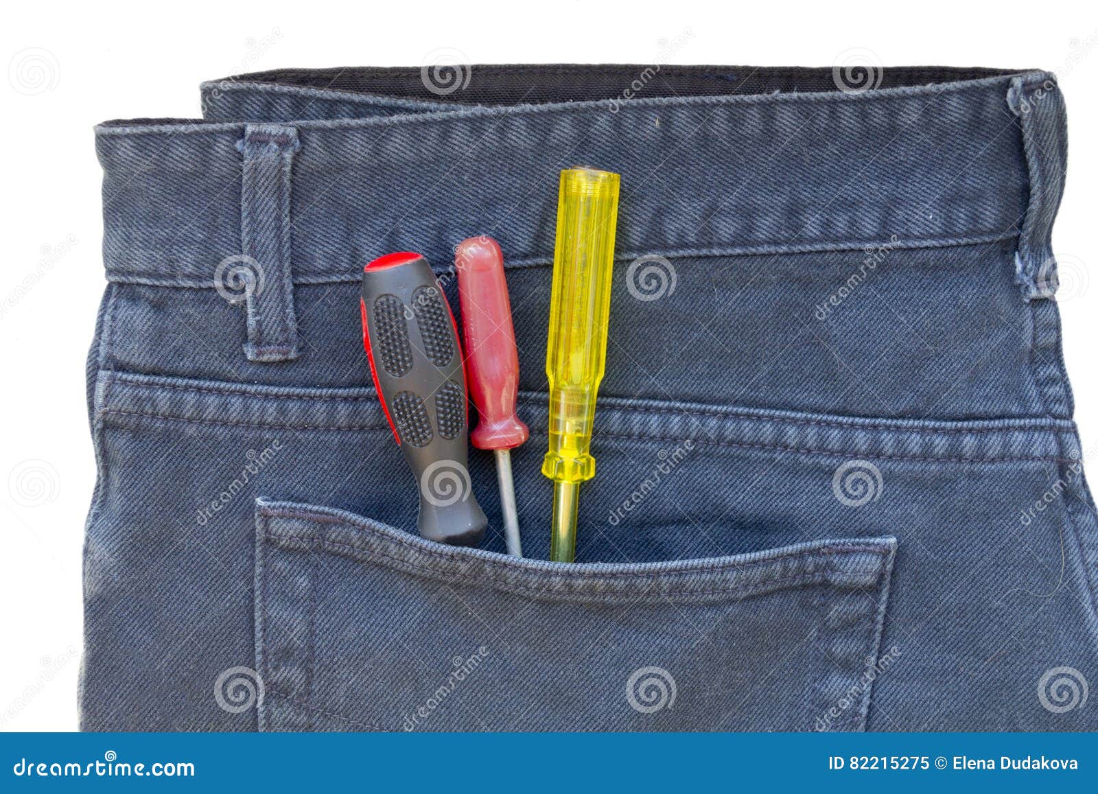 Screwdriver in a Jeans Pocket Stock Image Image of electrician