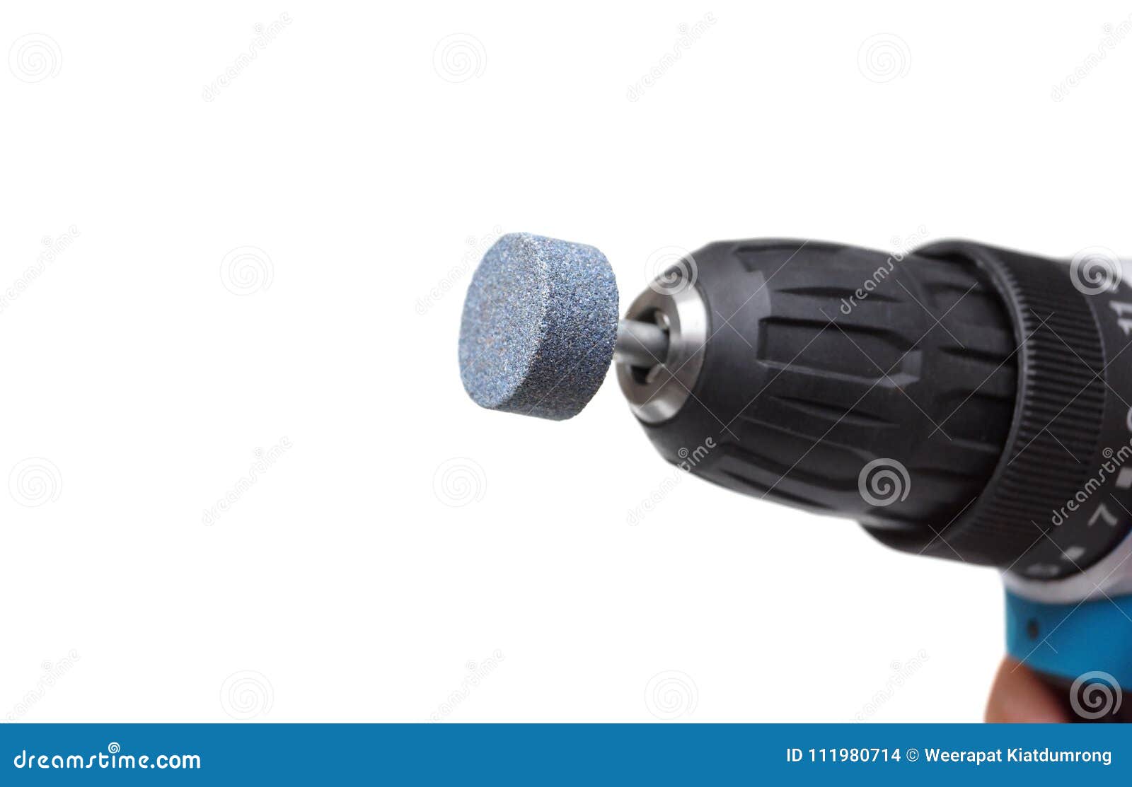 Screwdriver with Sander Wheel Drill Bit Stock Photo Image of isolated, hand 111980714