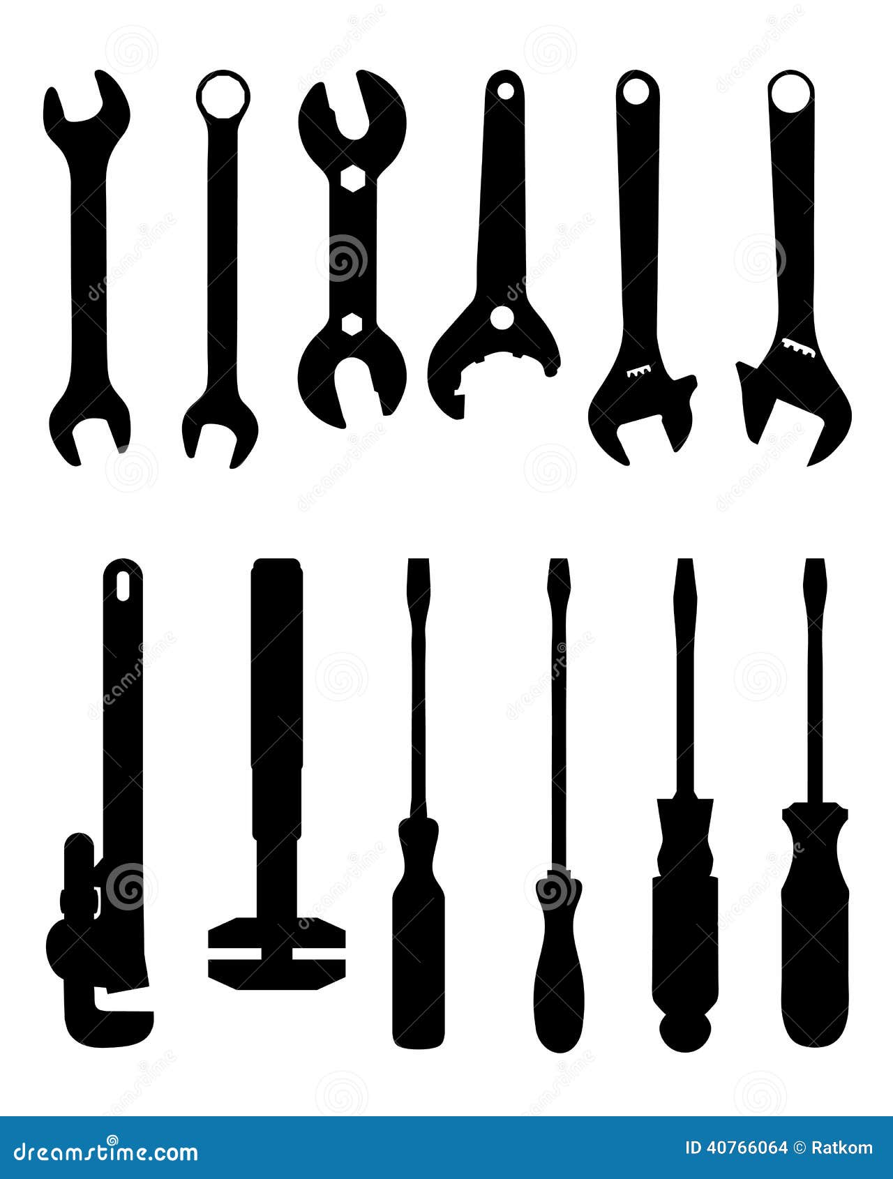 Screwdriver and wrench stock illustration. Illustration of bolt 40766064